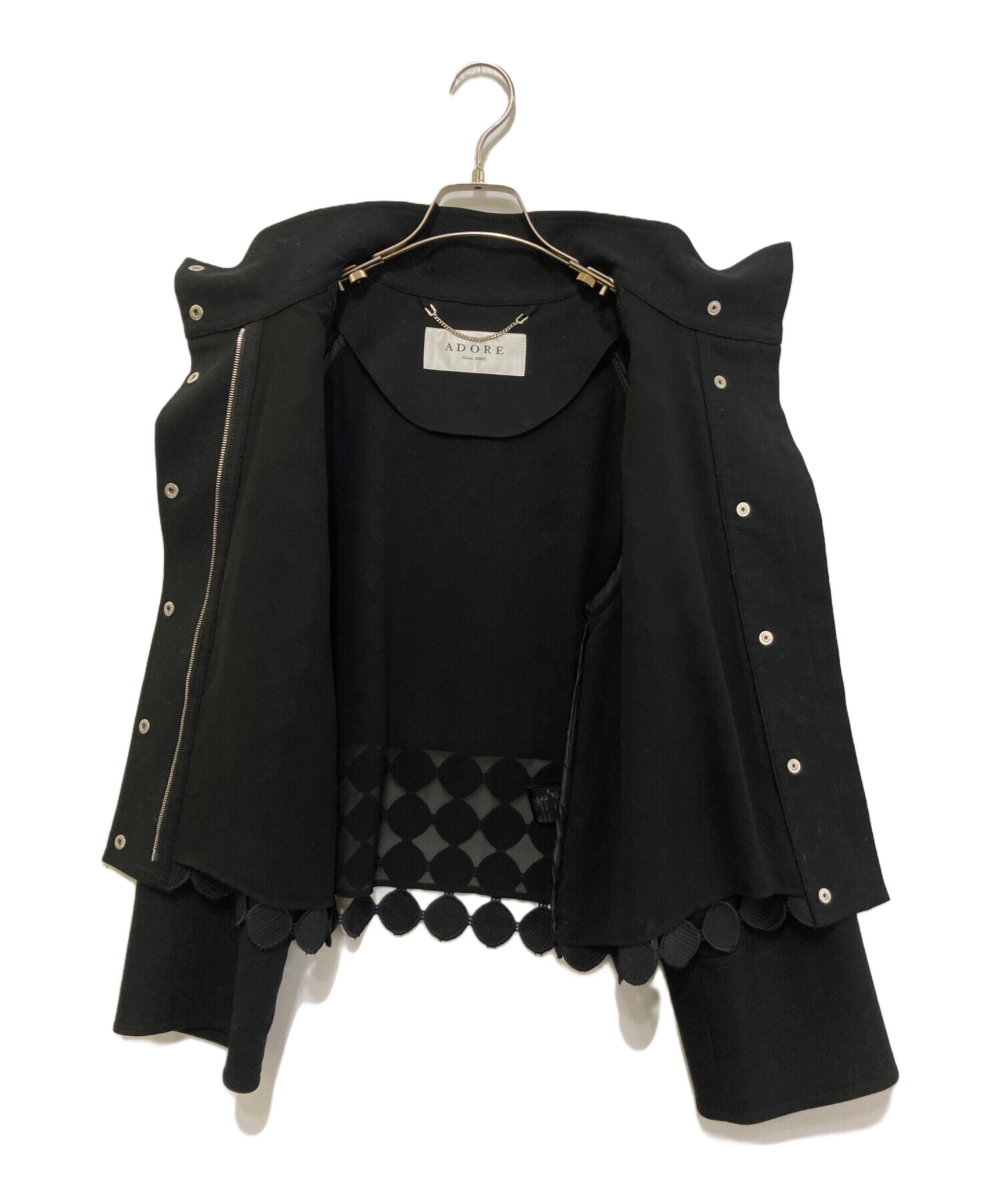 新品タグ付き ADORE 24SS ノーカラージャケット 黒 定価69300円 楽天市場】ノーカラーダブルジャケット ジャケット レディース 送料