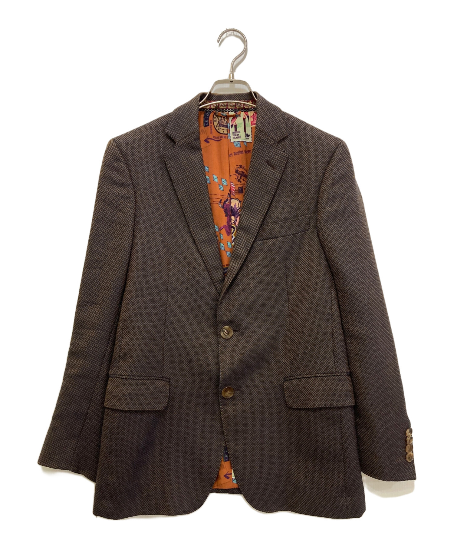 中古・古着通販】ETRO (エトロ) 裏地総柄2Bジャケット ブラウン サイズ