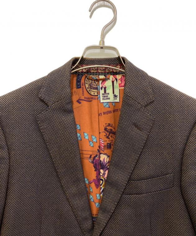 中古・古着通販】ETRO (エトロ) 裏地総柄2Bジャケット ブラウン サイズ