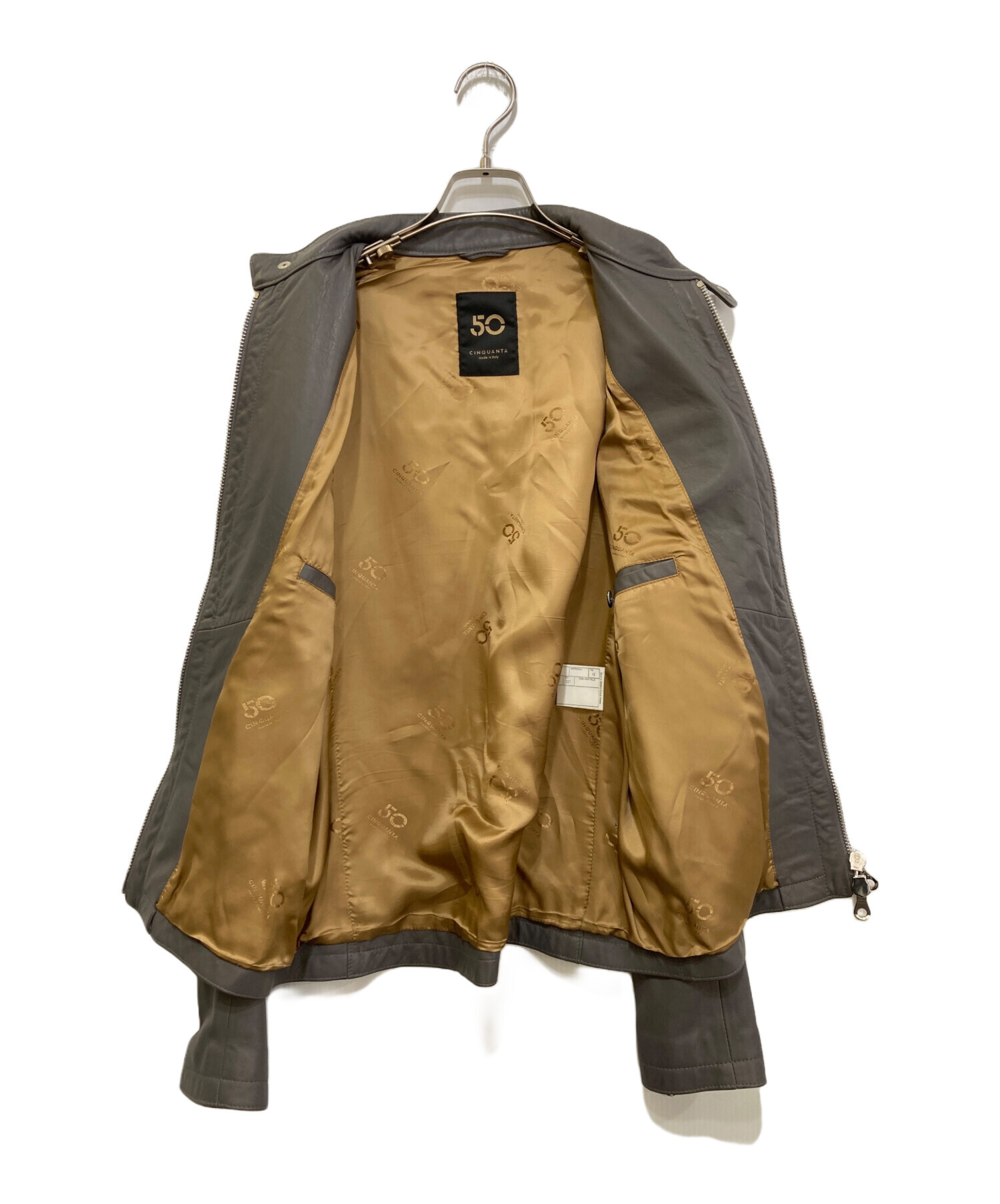 中古・古着通販】Cinquanta (チンクワンタ) ラムレザー スタンドカラー