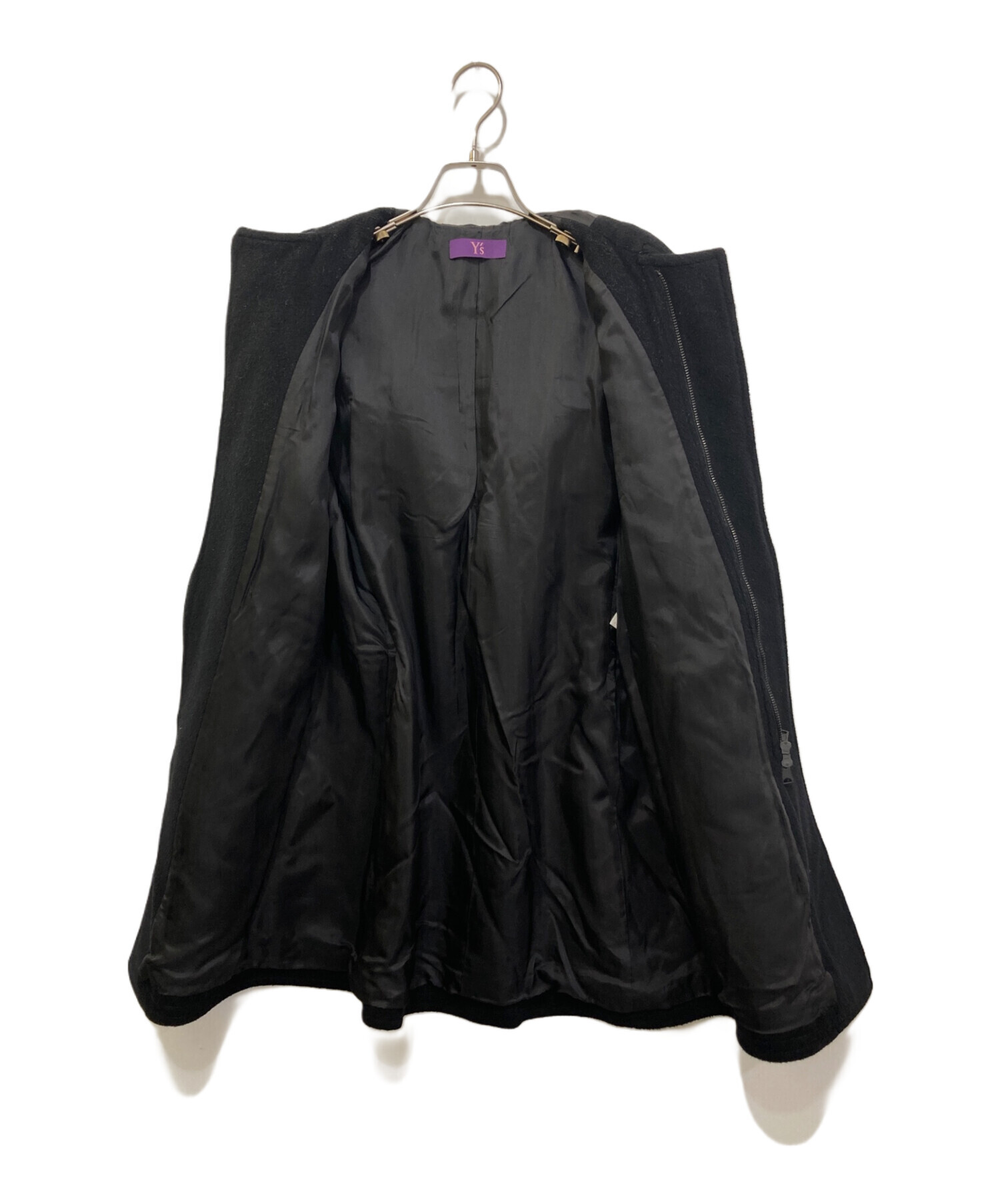 Y’s ワイズ ダッフルコート レディース 【古着】【中古】 中古・古着通販】Y's (ワイズ) ダッフルコート ブラック サイズ:1