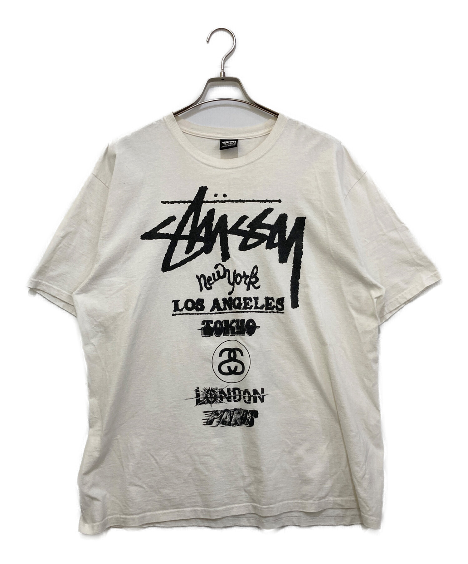 中古・古着通販】stussy (ステューシー) プリントTシャツ ホワイト 