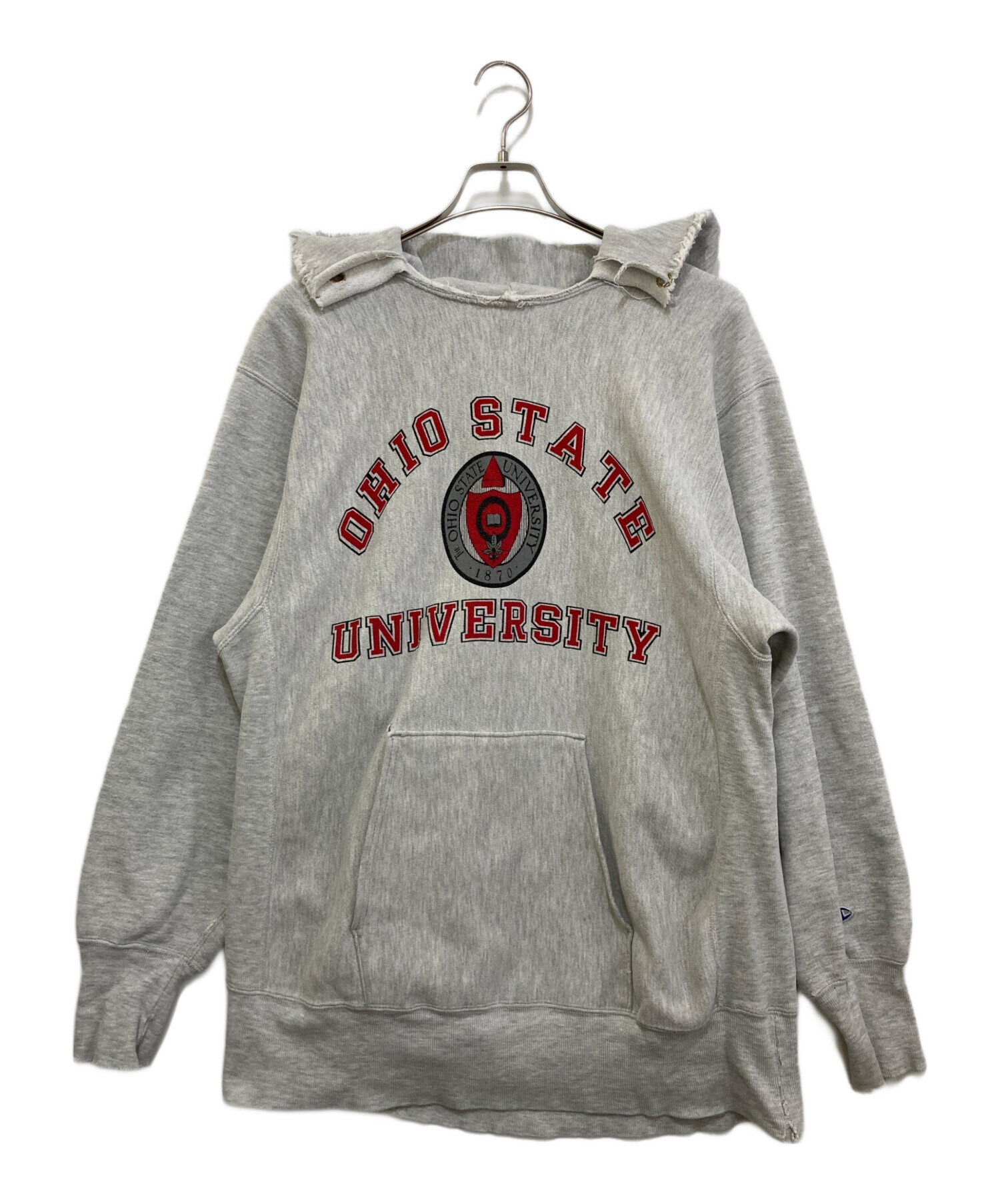 Champion チャンピオン リバースウィーブ グレー カレッジプリント 中古・古着通販】Champion REVERSE WEAVE (チャンピオン リバース