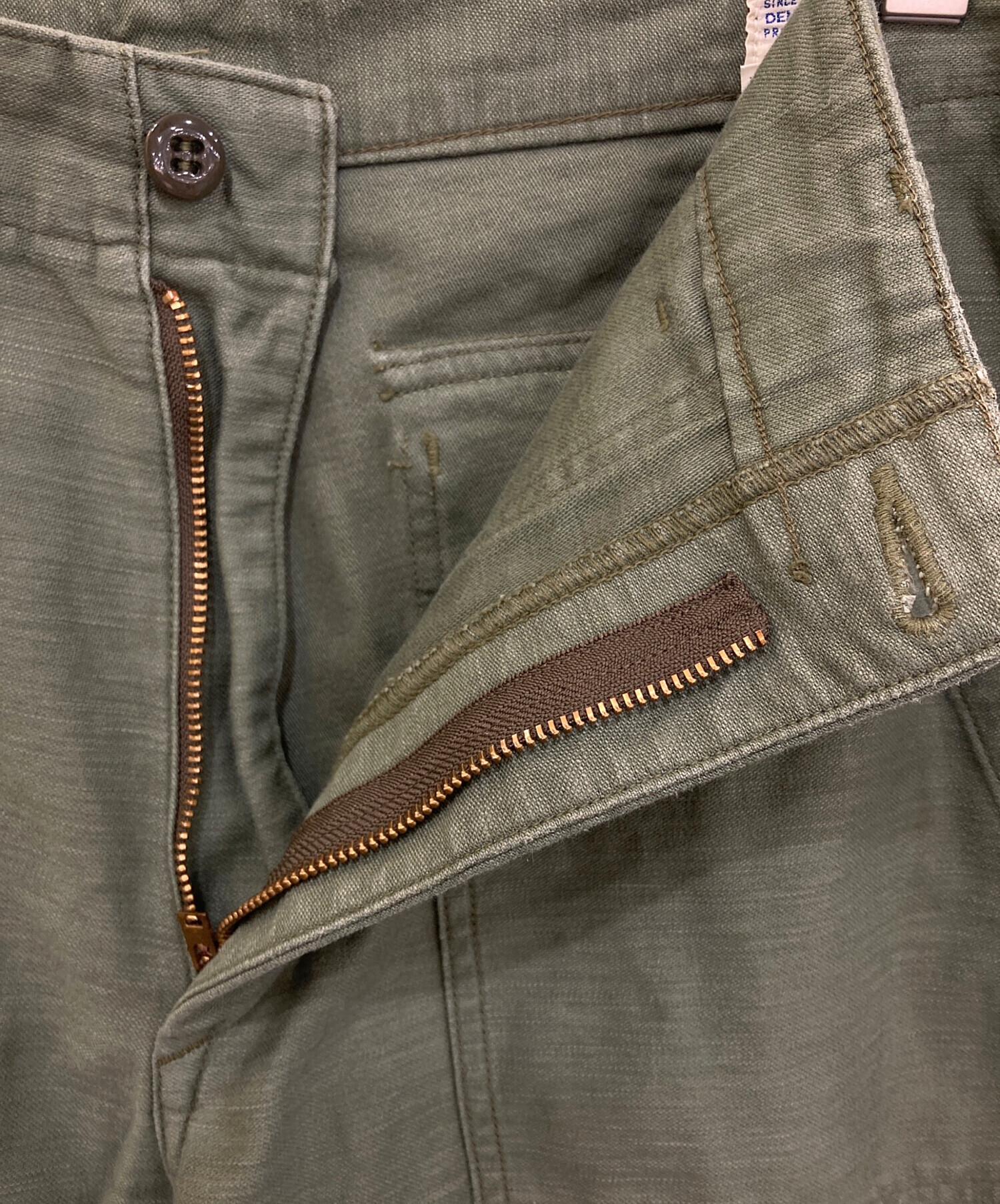 中古・古着通販】orSlow (オアスロウ) ベイカーパンツ カーキ サイズ:L 
