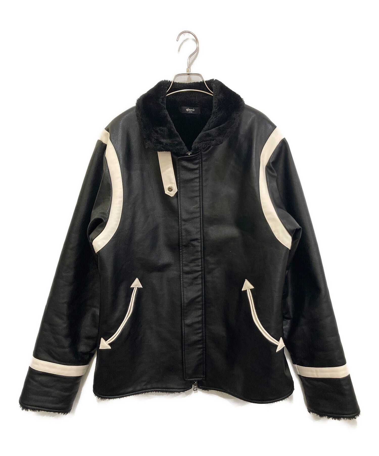 中古・古着通販】glamb (グラム) Synth Mouton Biker JKT ブラック
