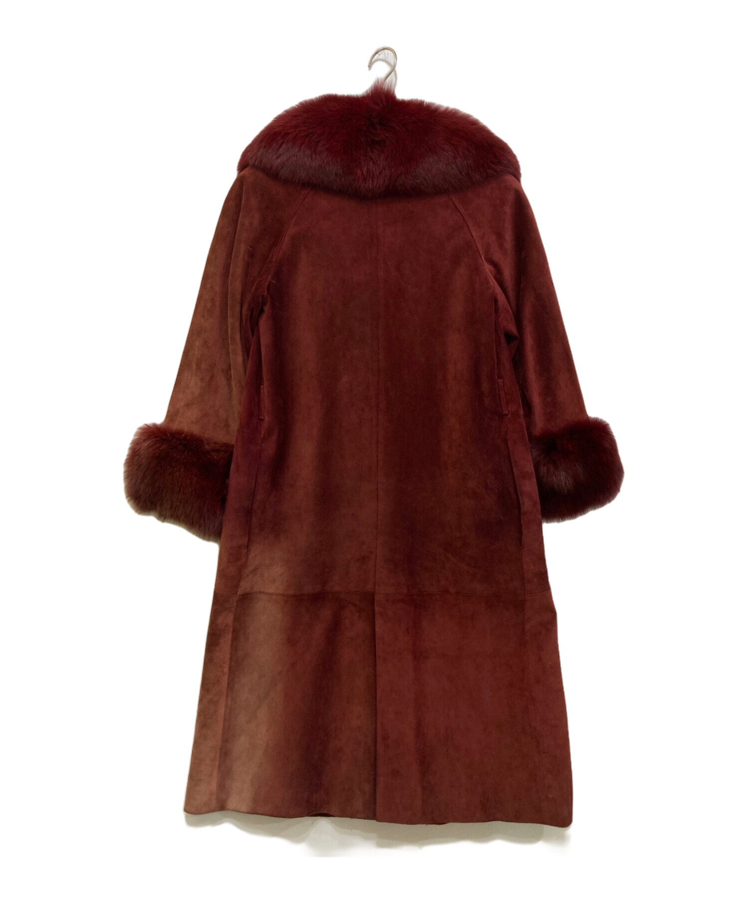 中古・古着通販】LOEWE (ロエベ) ファースエードコート レッド サイズ