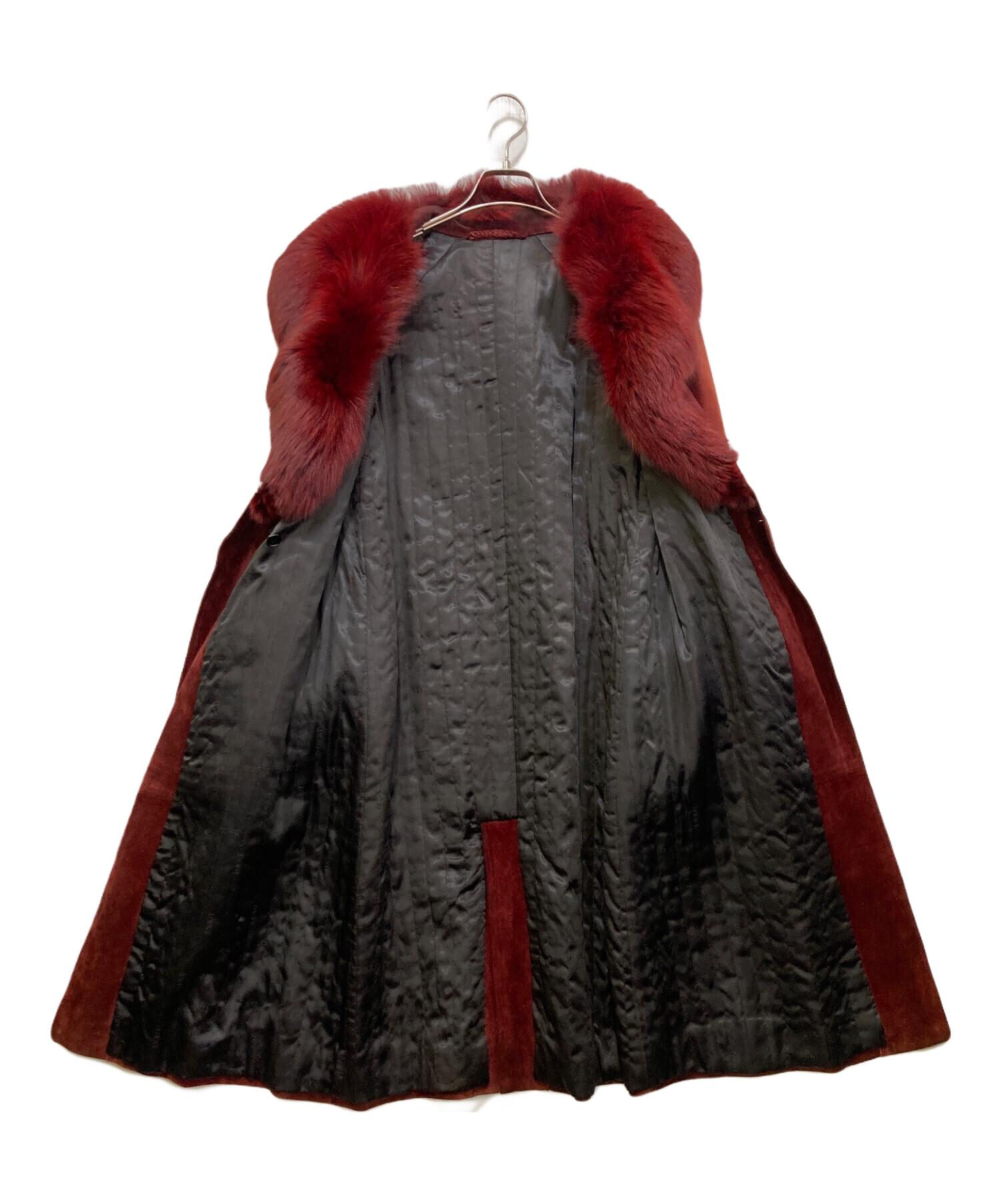 中古・古着通販】LOEWE (ロエベ) ファースエードコート レッド サイズ