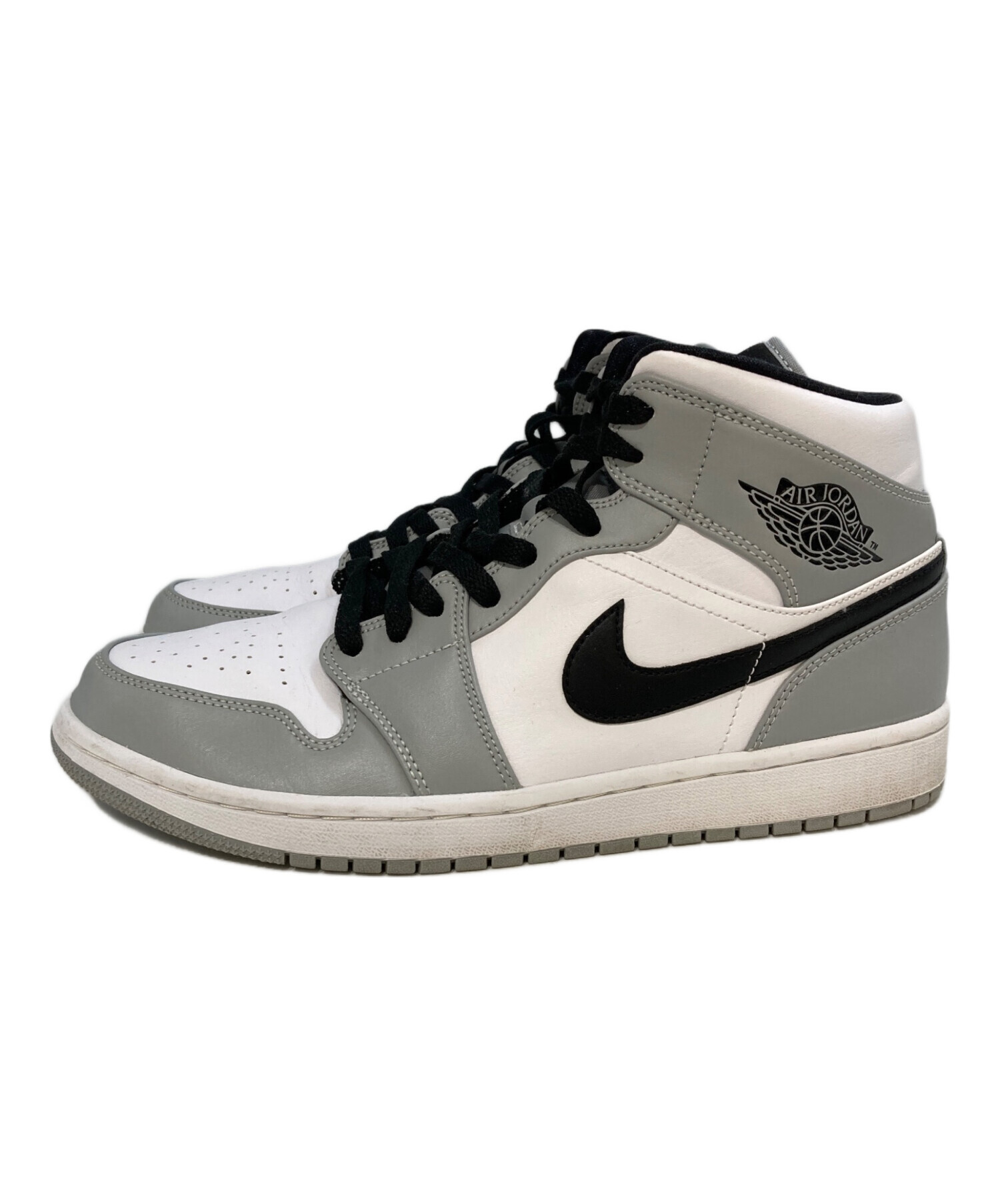 中古・古着通販】NIKE (ナイキ) AIR JORDAN 1 MID LT SMOKE GREY/BLACK 