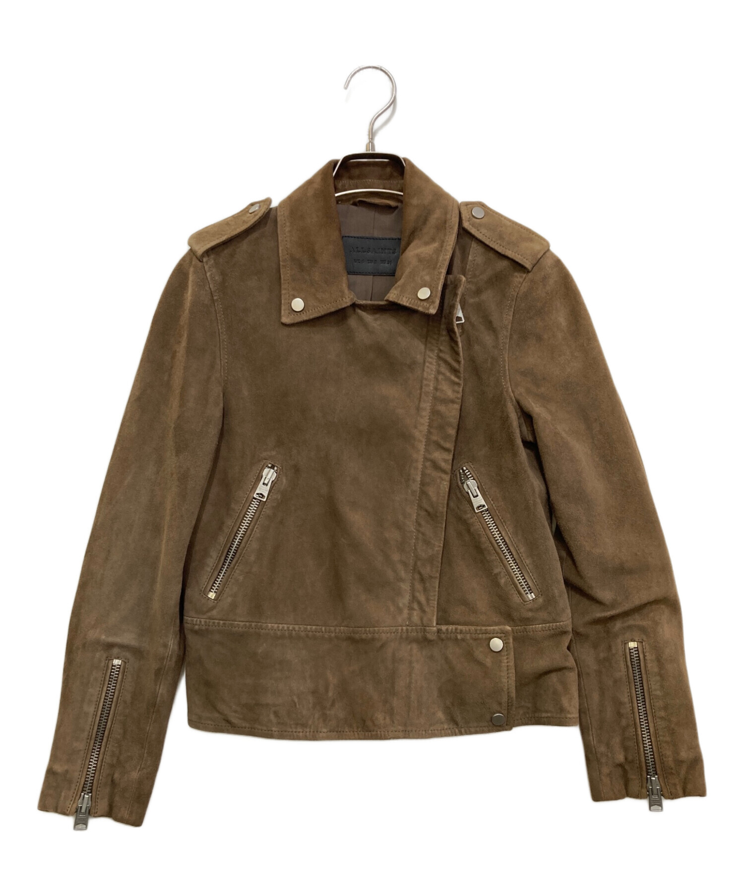 ALL SAINTS オールセインツ レザージャケット ブラウン XS Used 中古・古着通販】ALL SAINTS (オールセインツ) スウェードダブル