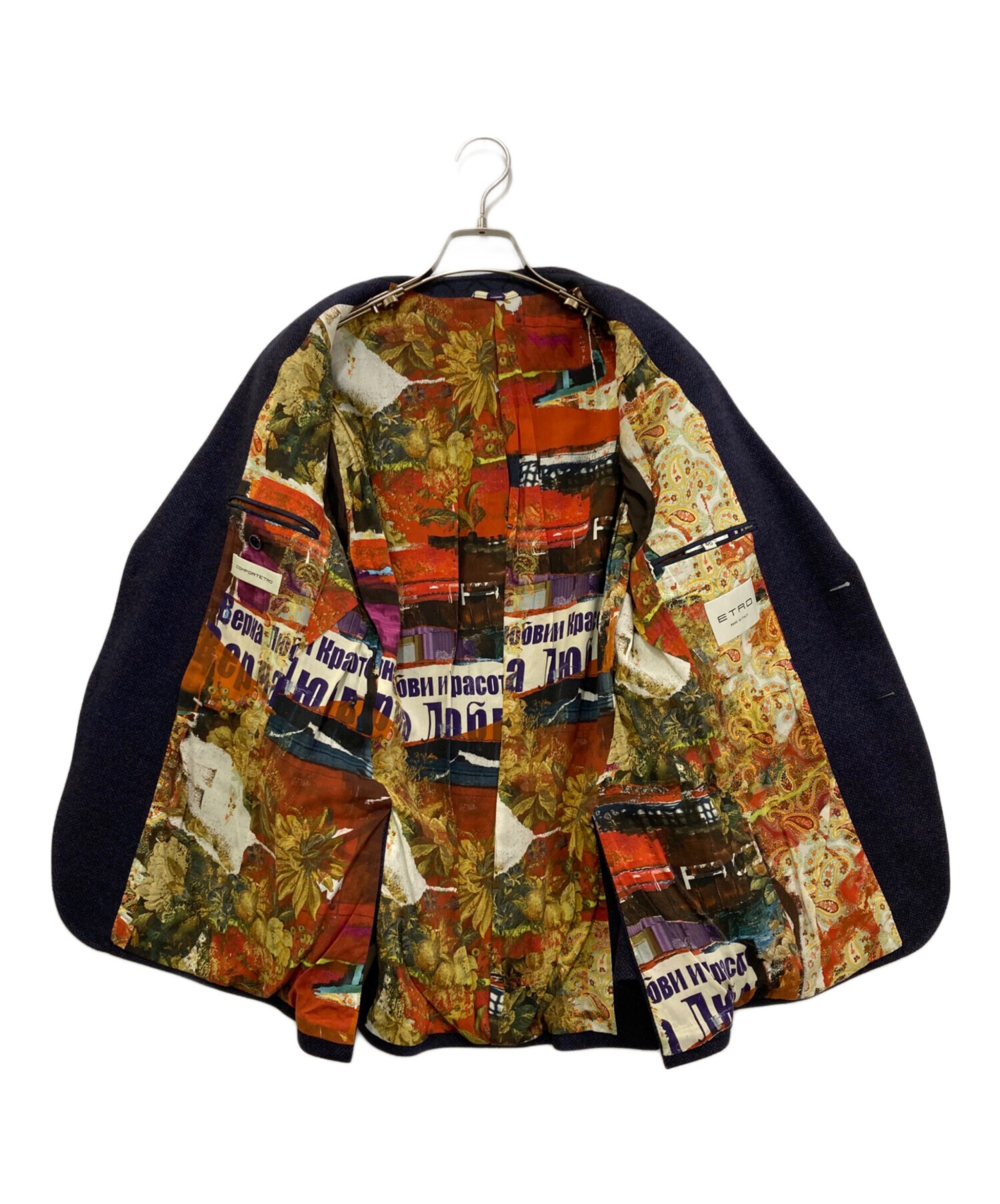 中古・古着通販】ETRO (エトロ) ウール混ヘリンボーンテーラード