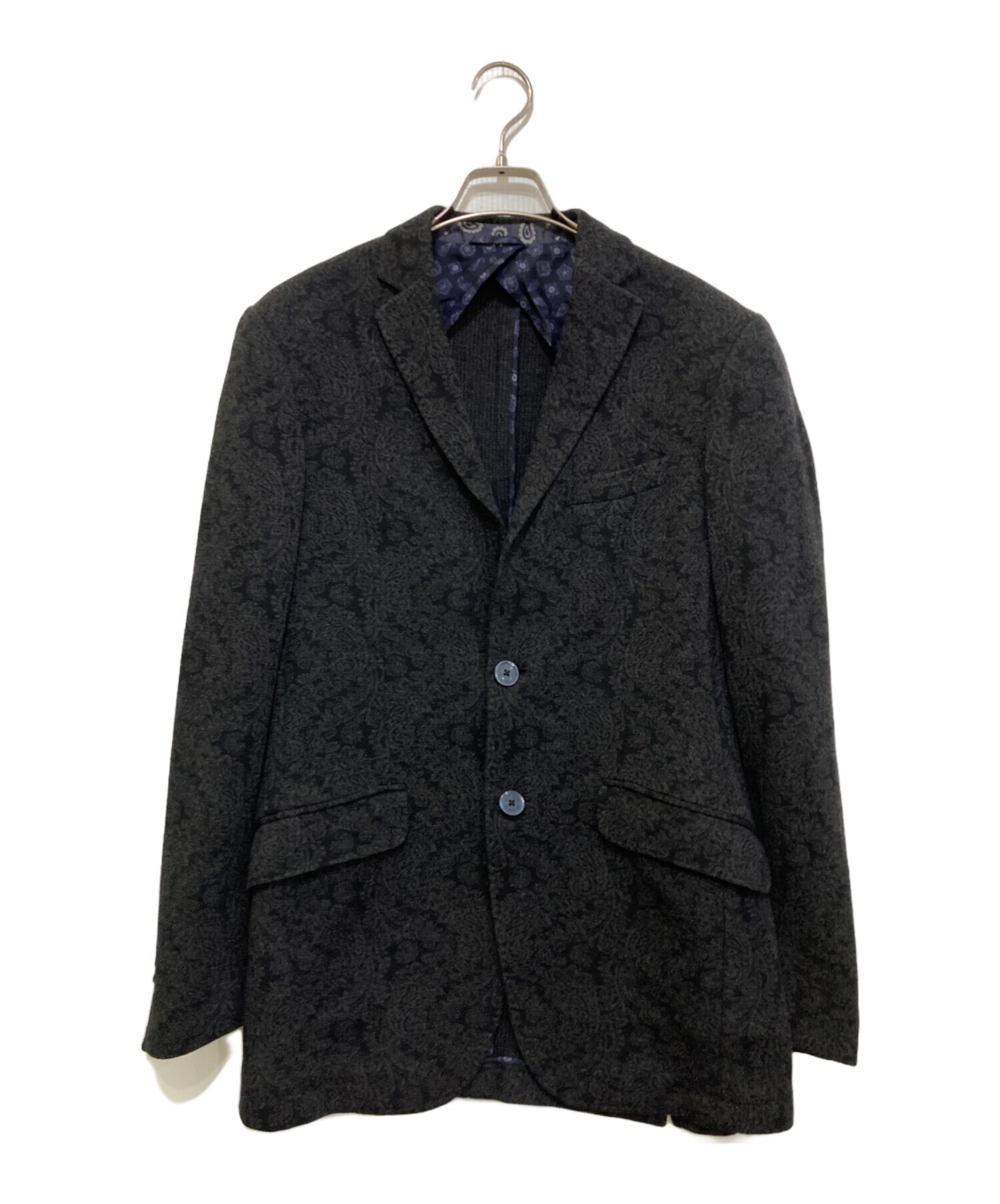 ETRO エトロ テーラードジャケット ダブル シルク ペイズリー柄 48 中古・古着通販】ETRO (エトロ) ペイズリー柄ウールテーラード