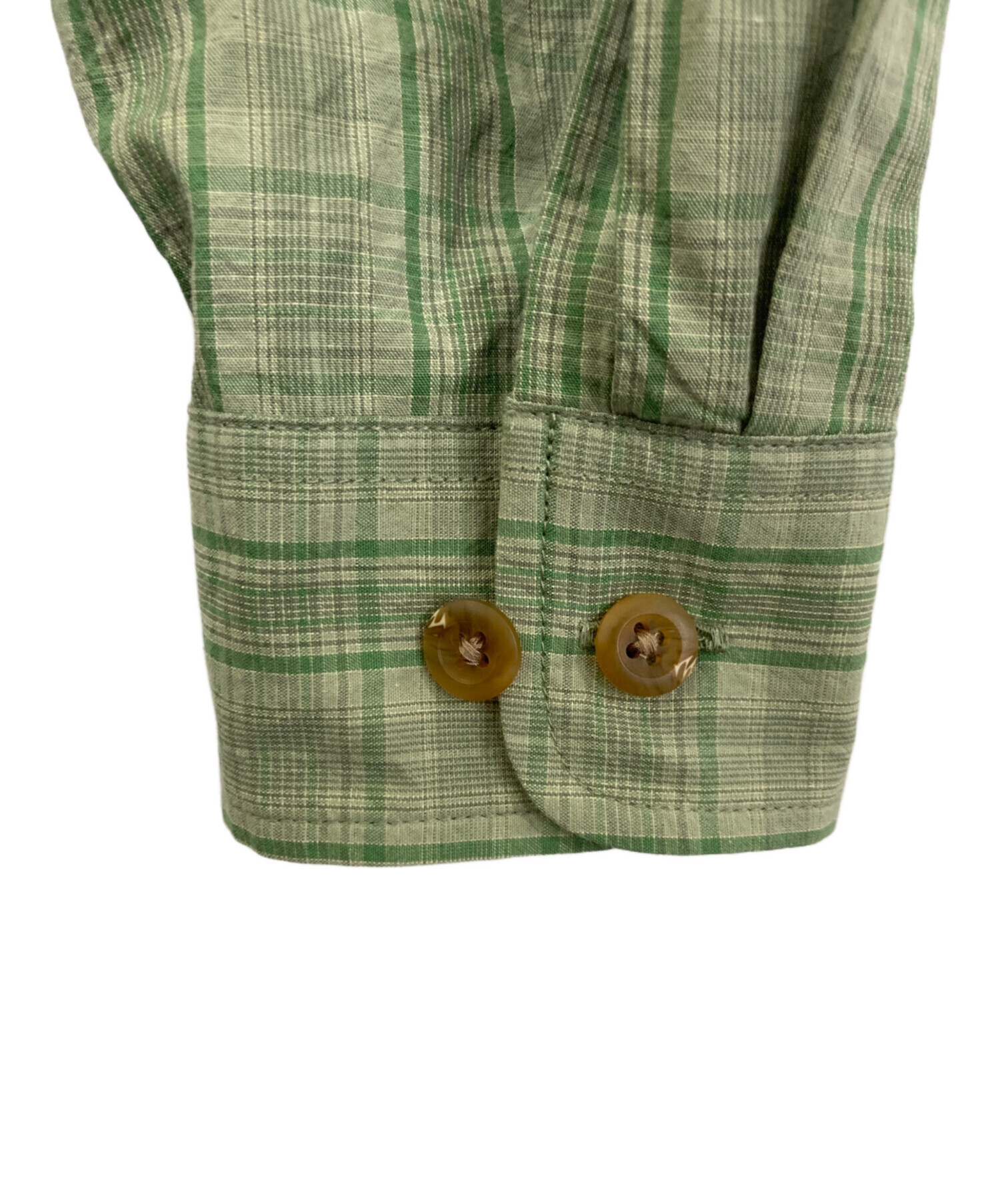 中古・古着通販】PWA (プア) LINEN MIX O/C SHIRT グリーン サイズ:L