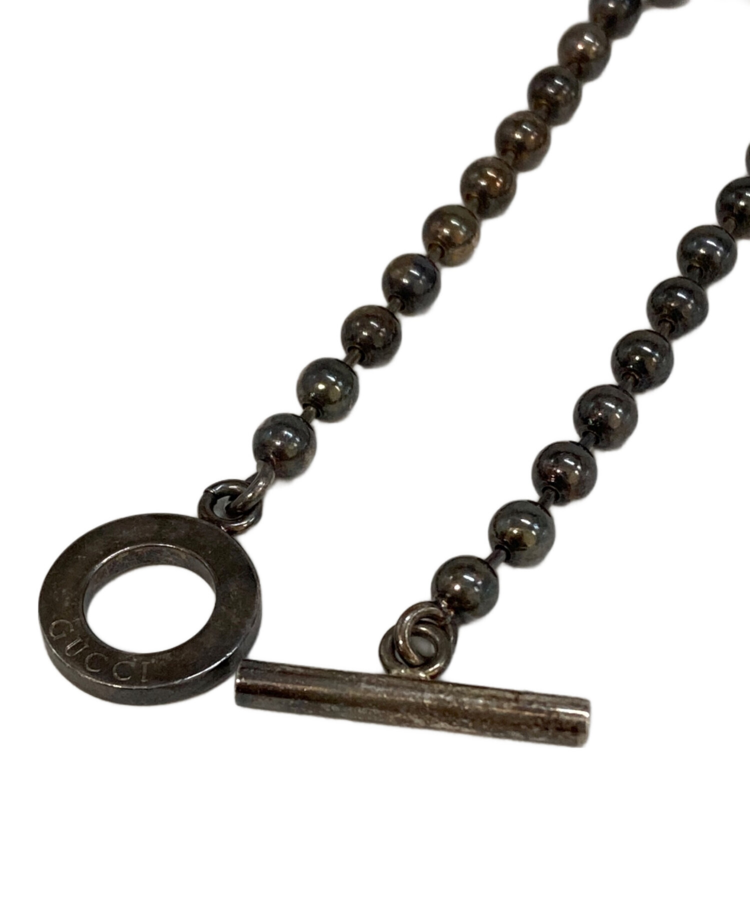 GUCCI グッチ ボールチェーン シルバー ブレスレット バングル 中古・古着通販】GUCCI (グッチ) ボールチェーンブレスレット シルバー