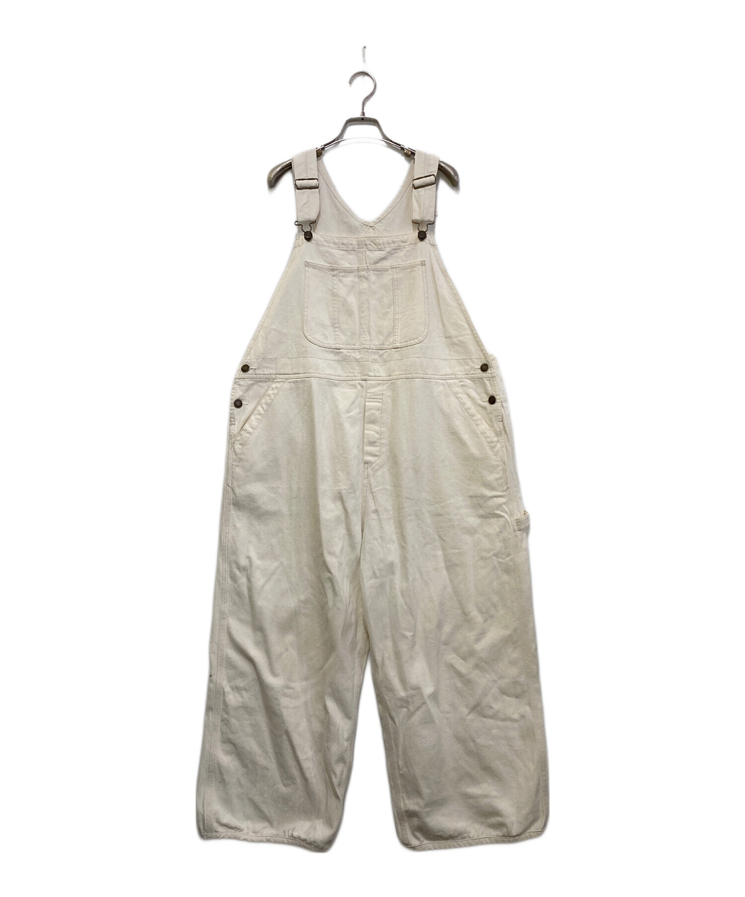 中古・古着通販】ARGUE (アーギュ) OVERSIZED LADY OVERALL ホワイト