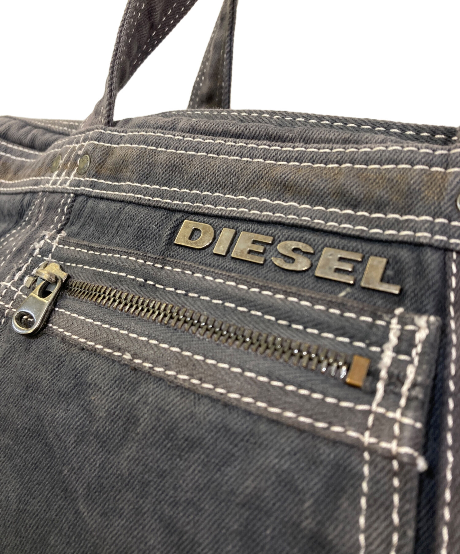 中古・古着通販】DIESEL (ディーゼル) メタルロゴデニムトートバッグ