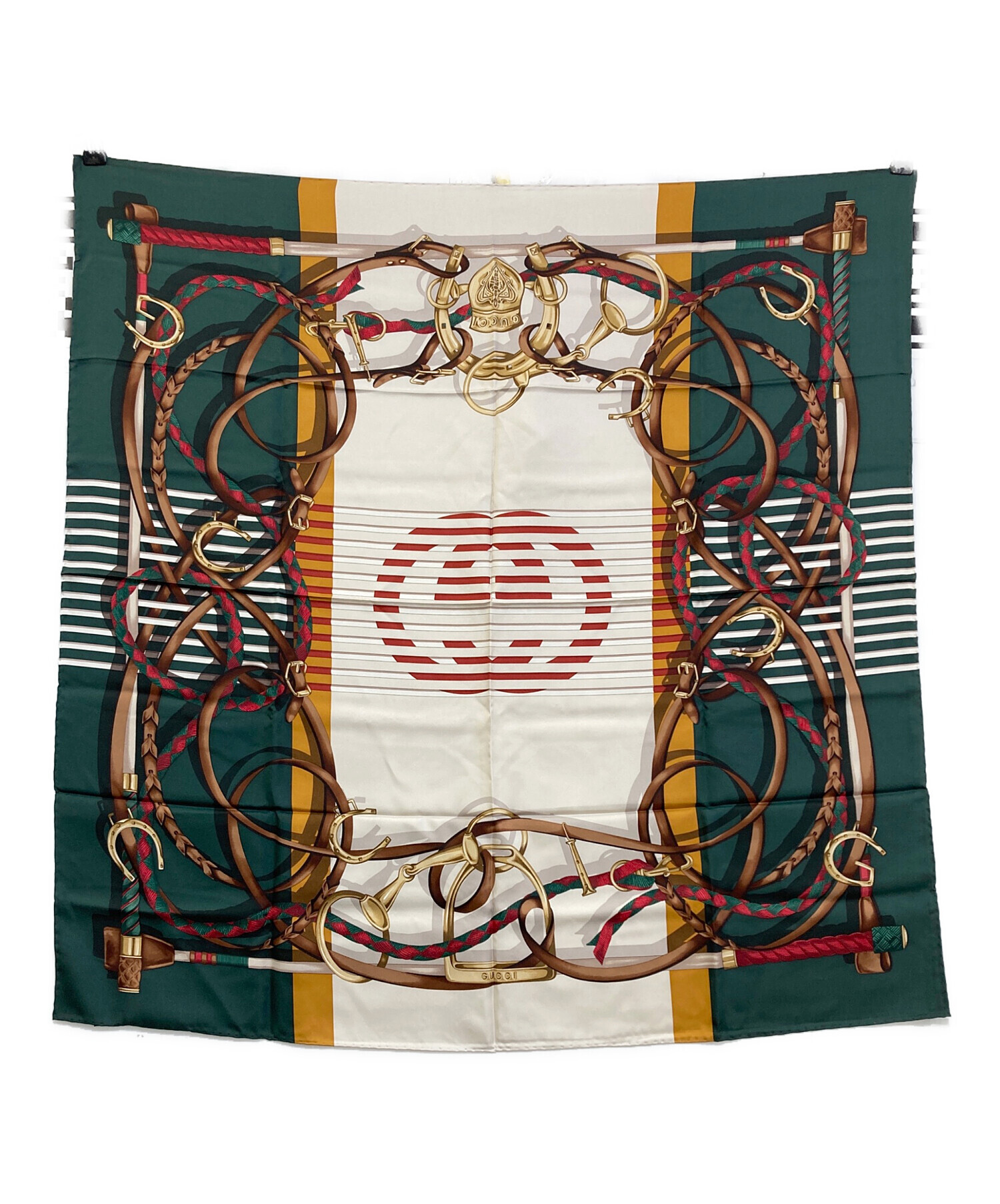 中古・古着通販】GUCCI (グッチ) シルクスカーフ グリーン｜ブランド