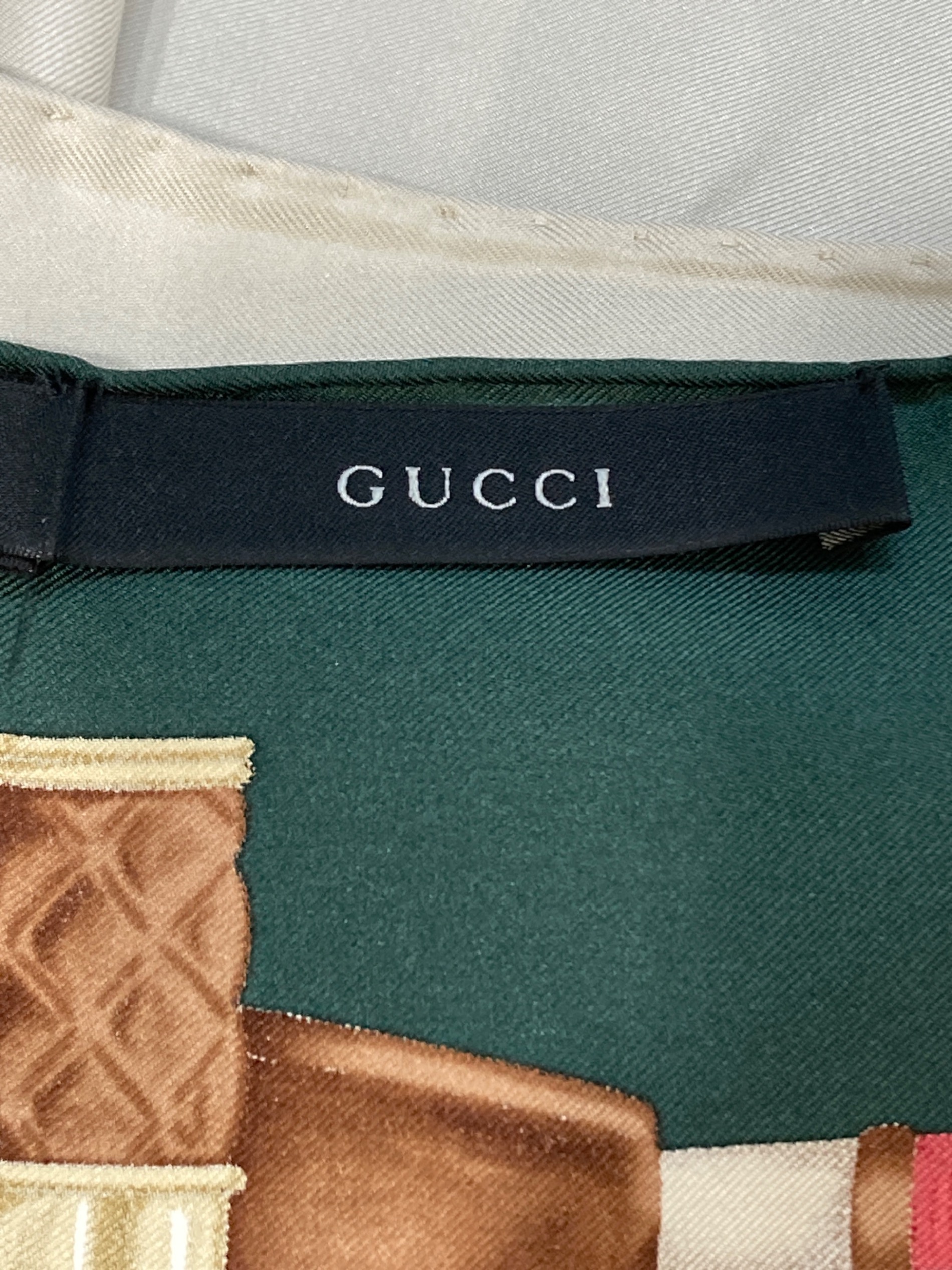 中古・古着通販】GUCCI (グッチ) シルクスカーフ グリーン｜ブランド