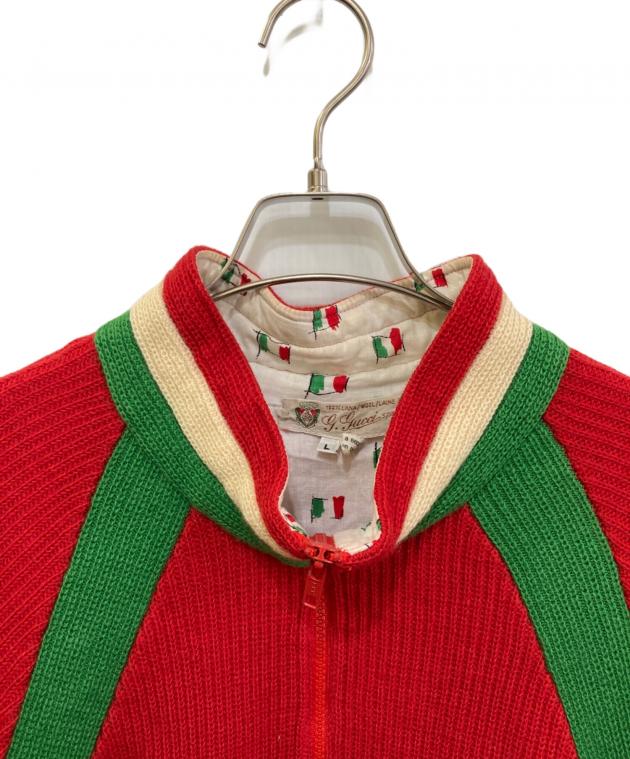 中古・古着通販】GUCCI (グッチ) 80's ウールニットジャケット レッド