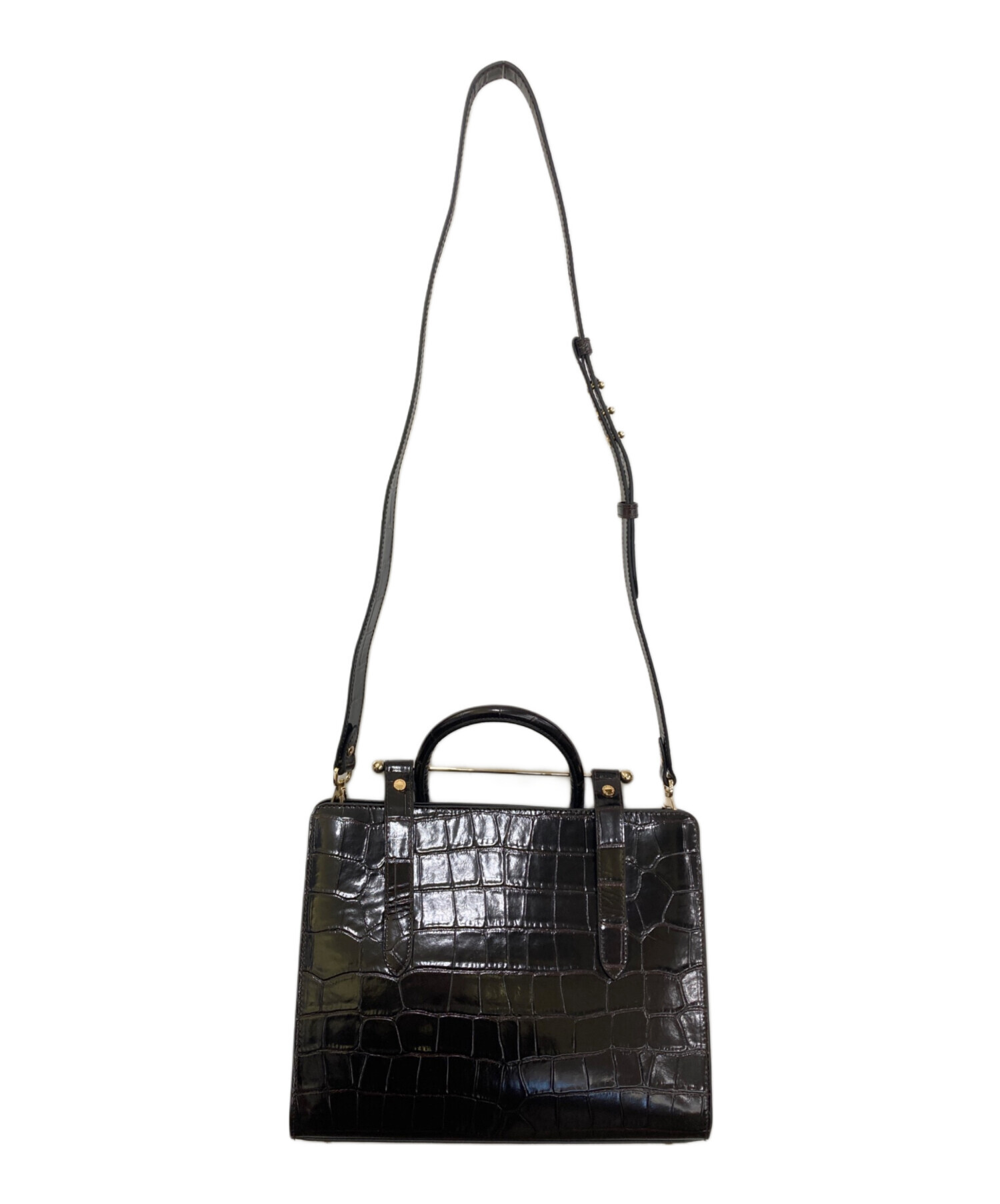未使用品】 ストラスベリー クロコ型押し Midi TOTE 2way STRATHBERRY 