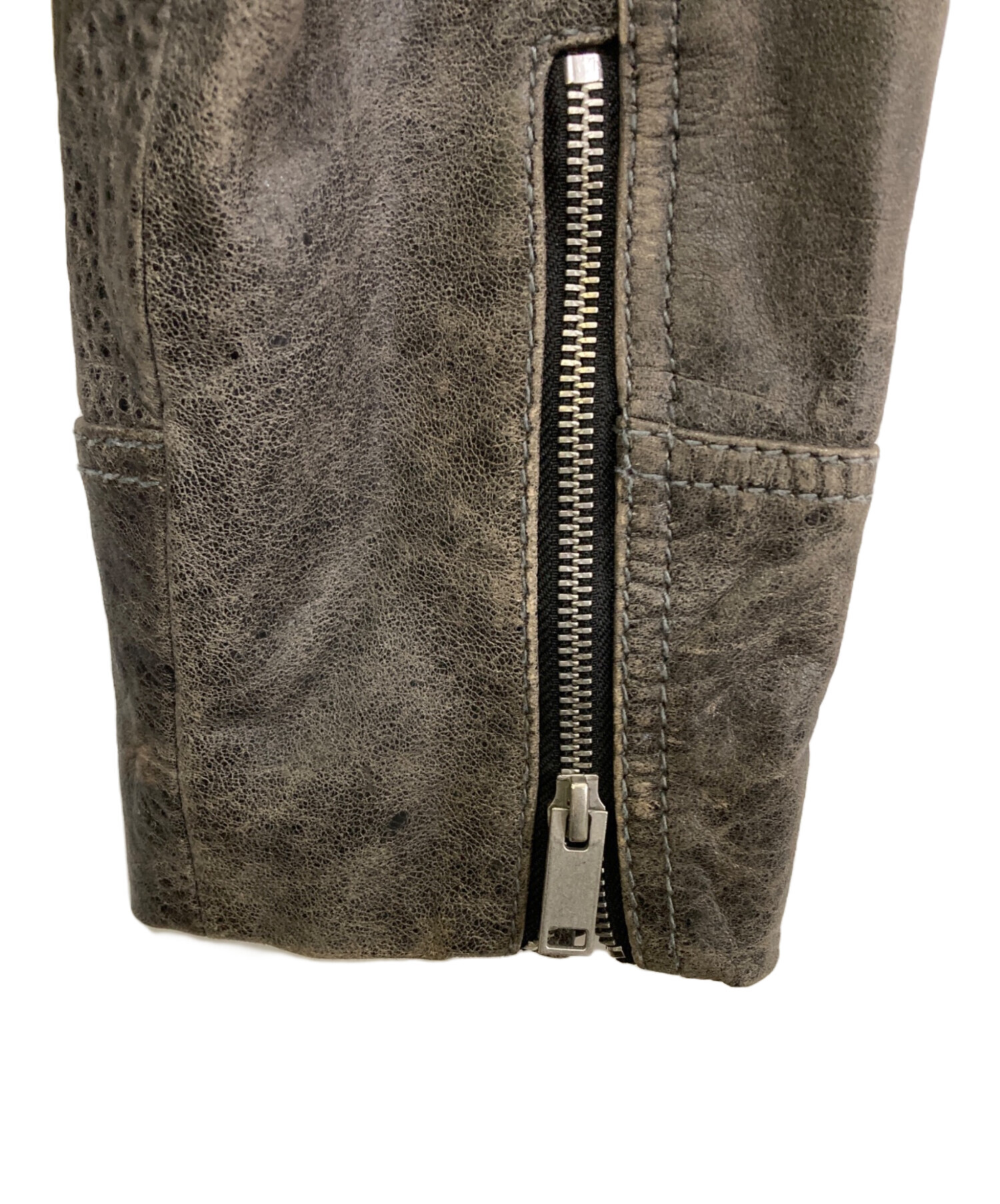 ヴィンテージ　ラムレザージャケット 中古・古着通販】ZARA (ザラ) ヴィンテージ加工ラムレザージャケット