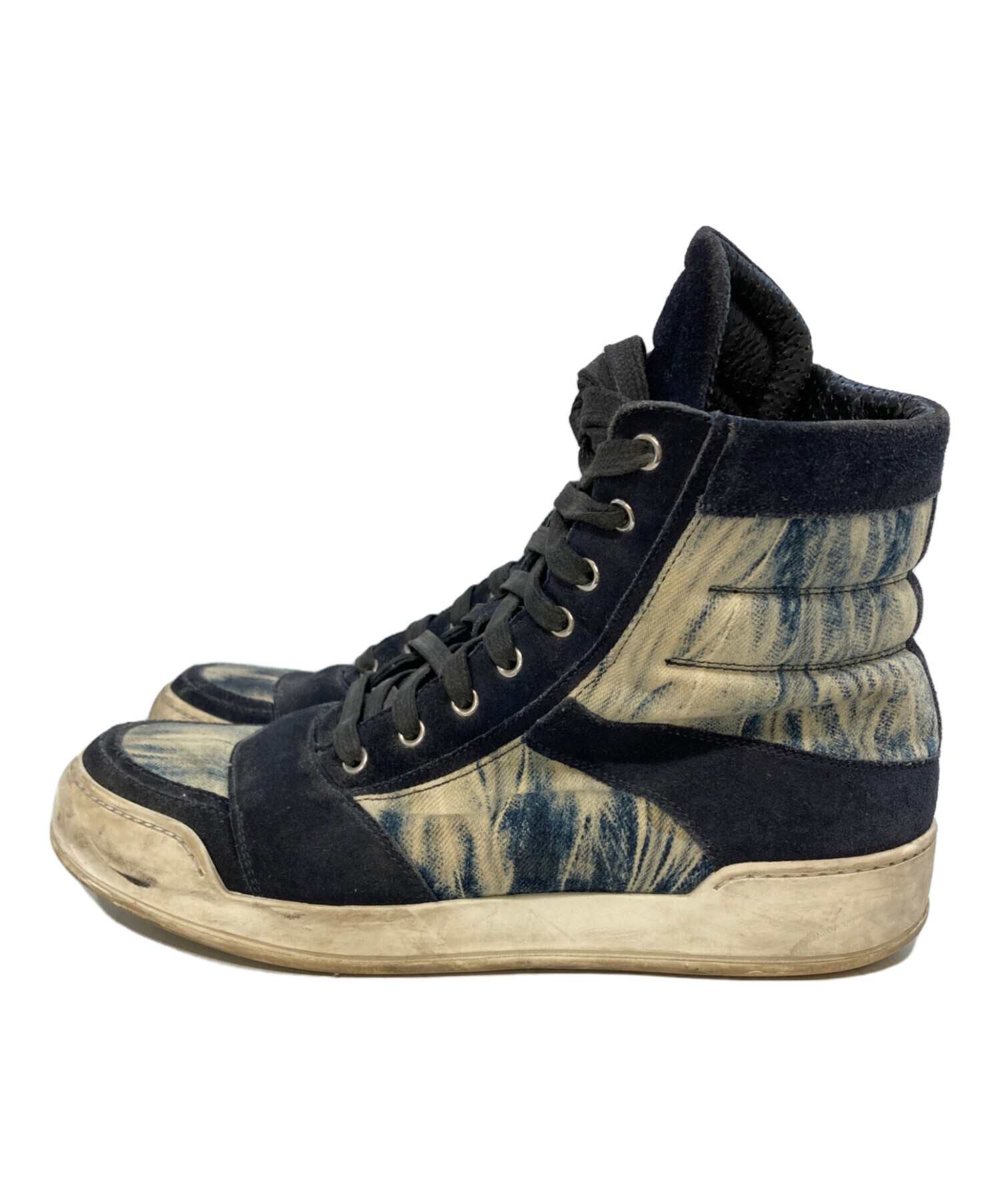 中古・古着通販】BALMAIN (バルマン) デニムハイカットスニーカー