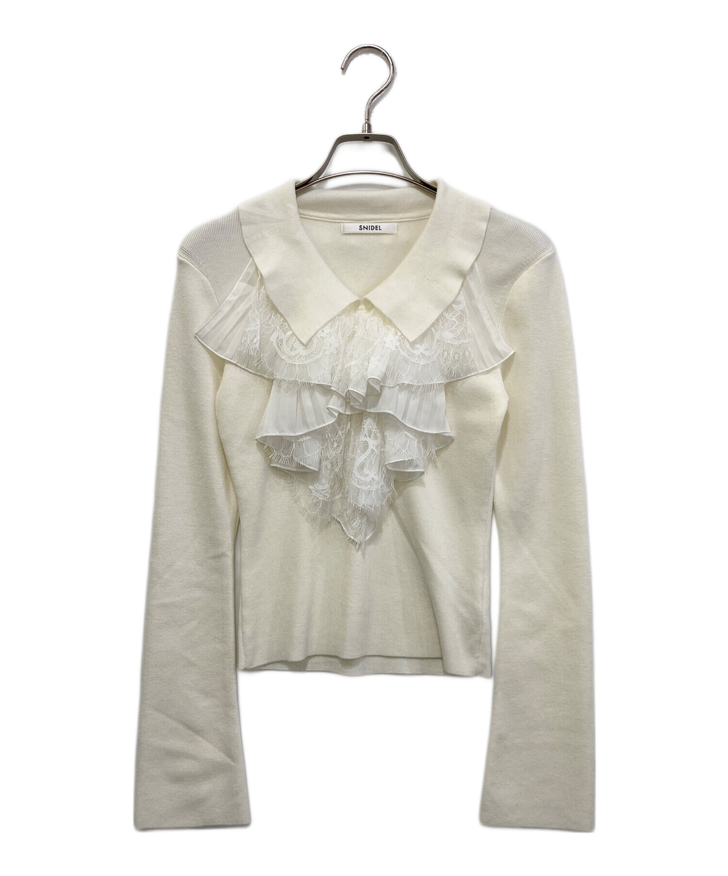 SNIDEL Sustainableレイヤードラッフルニットプルオーバー SALE20%OFF