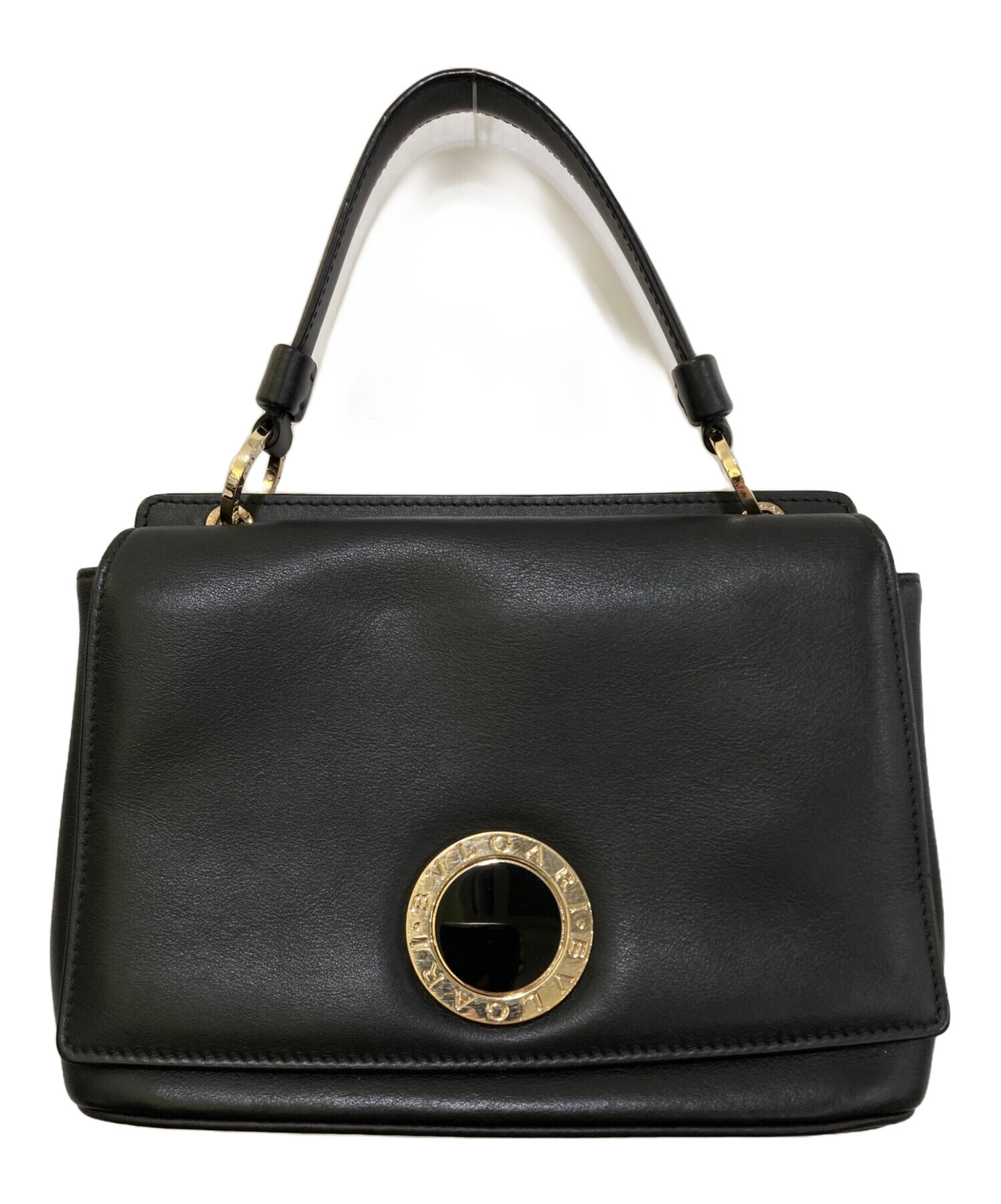 中古・古着通販】BVLGARI (ブルガリ) デュエットハンドバッグ ブラック 