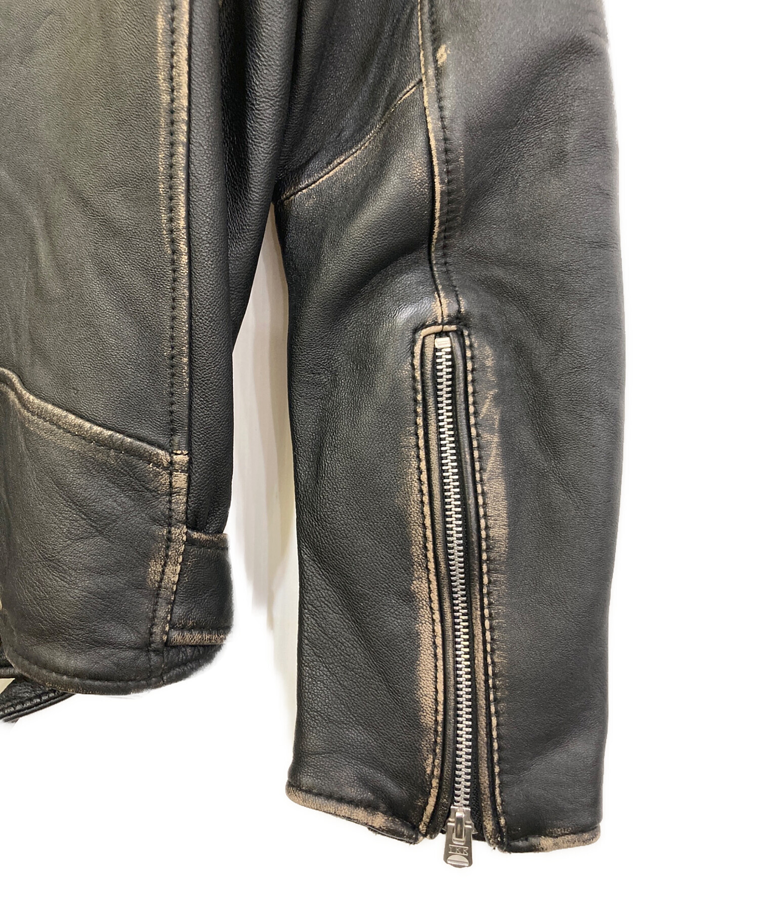 中古・古着通販】nano・universe (ナノ・ユニバース) ラムレザーダブル