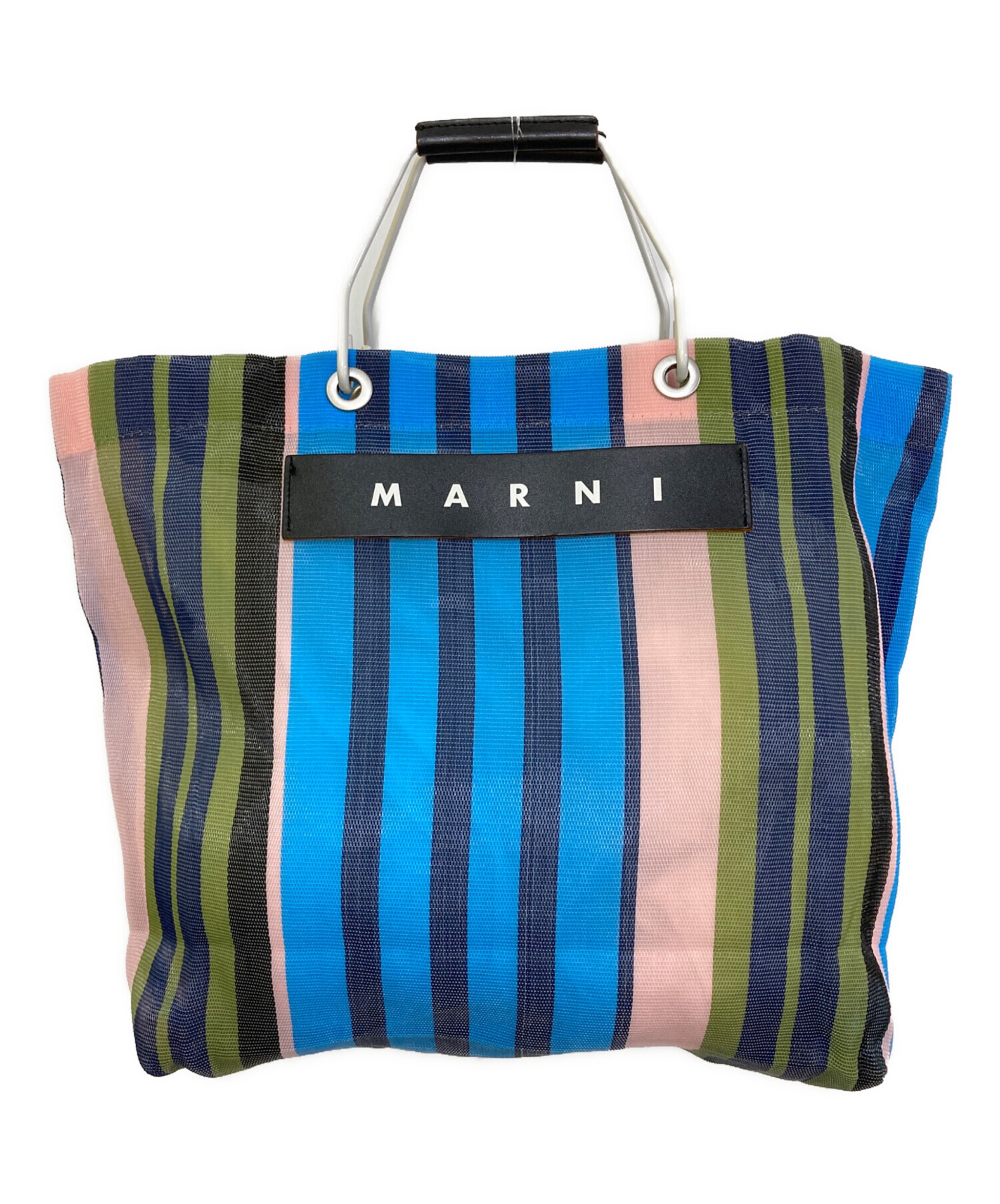 中古・古着通販】MARNI (マルニ) ストライプトートバッグ ブルー