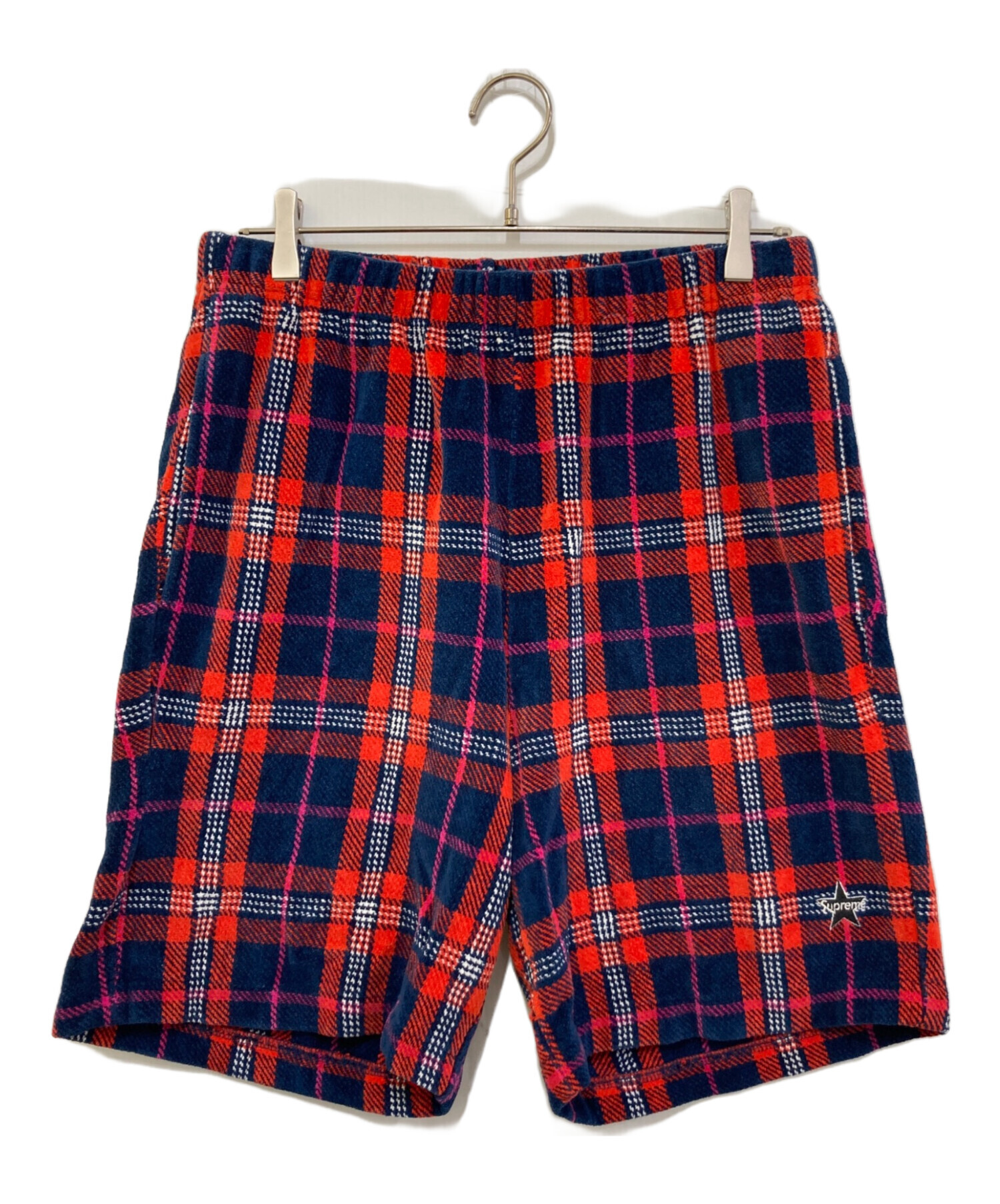 中古・古着通販】SUPREME (シュプリーム) Plaid Velour Short ネイビー