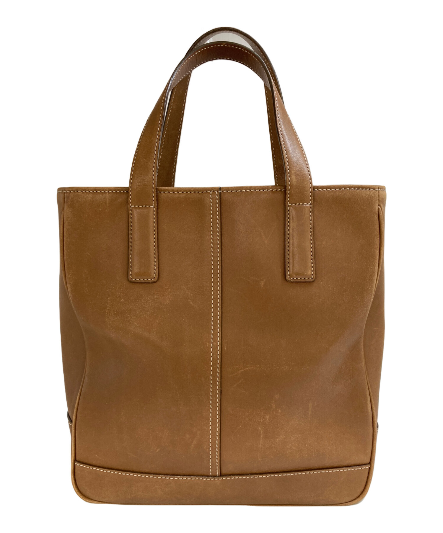 COACH レザートートバッグ 中古・古着通販】COACH (コーチ) レザートートバッグ 7787 ブラウン