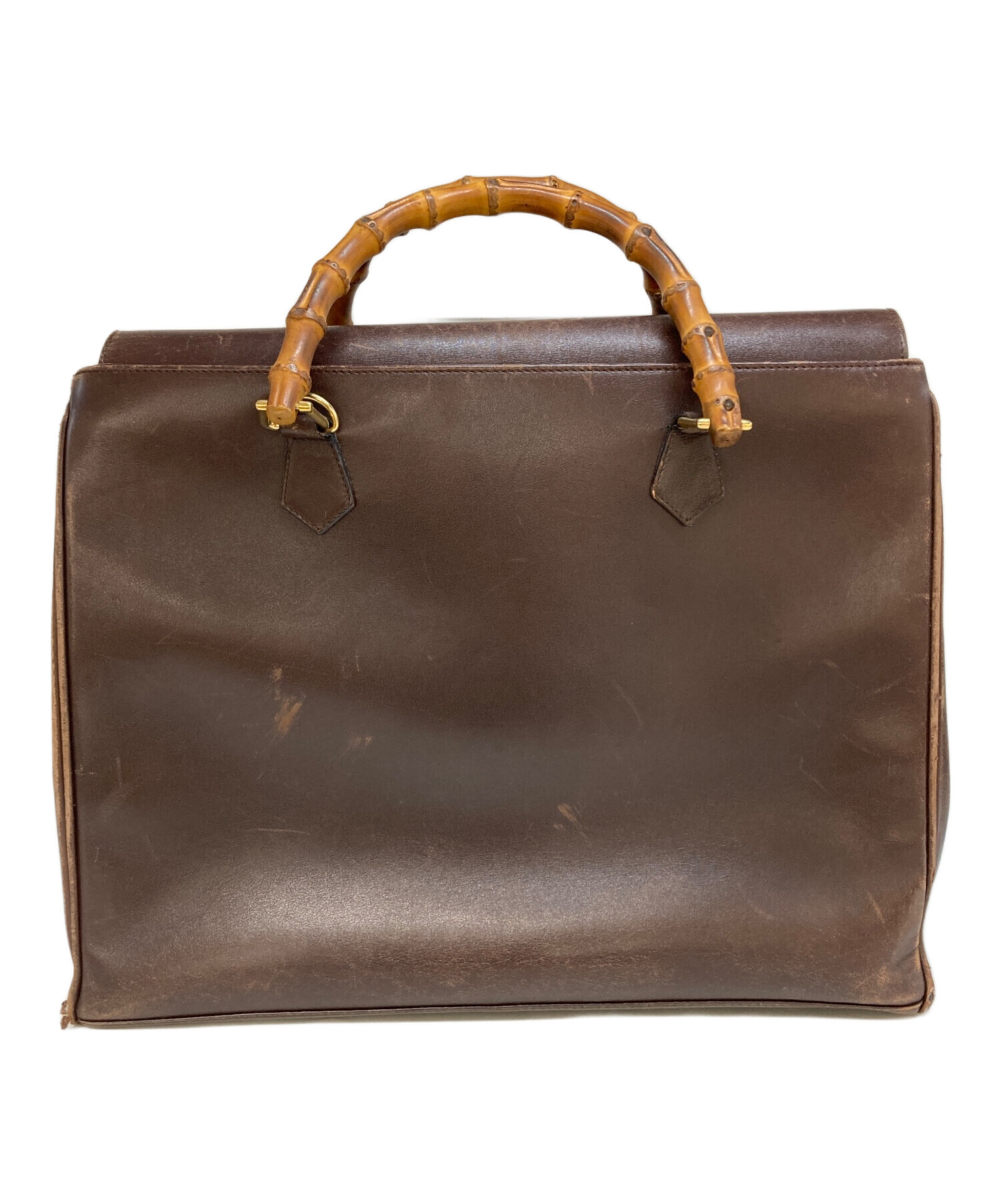中古・古着通販】GUCCI (グッチ) バンブーレザートートバッグ ブラウン