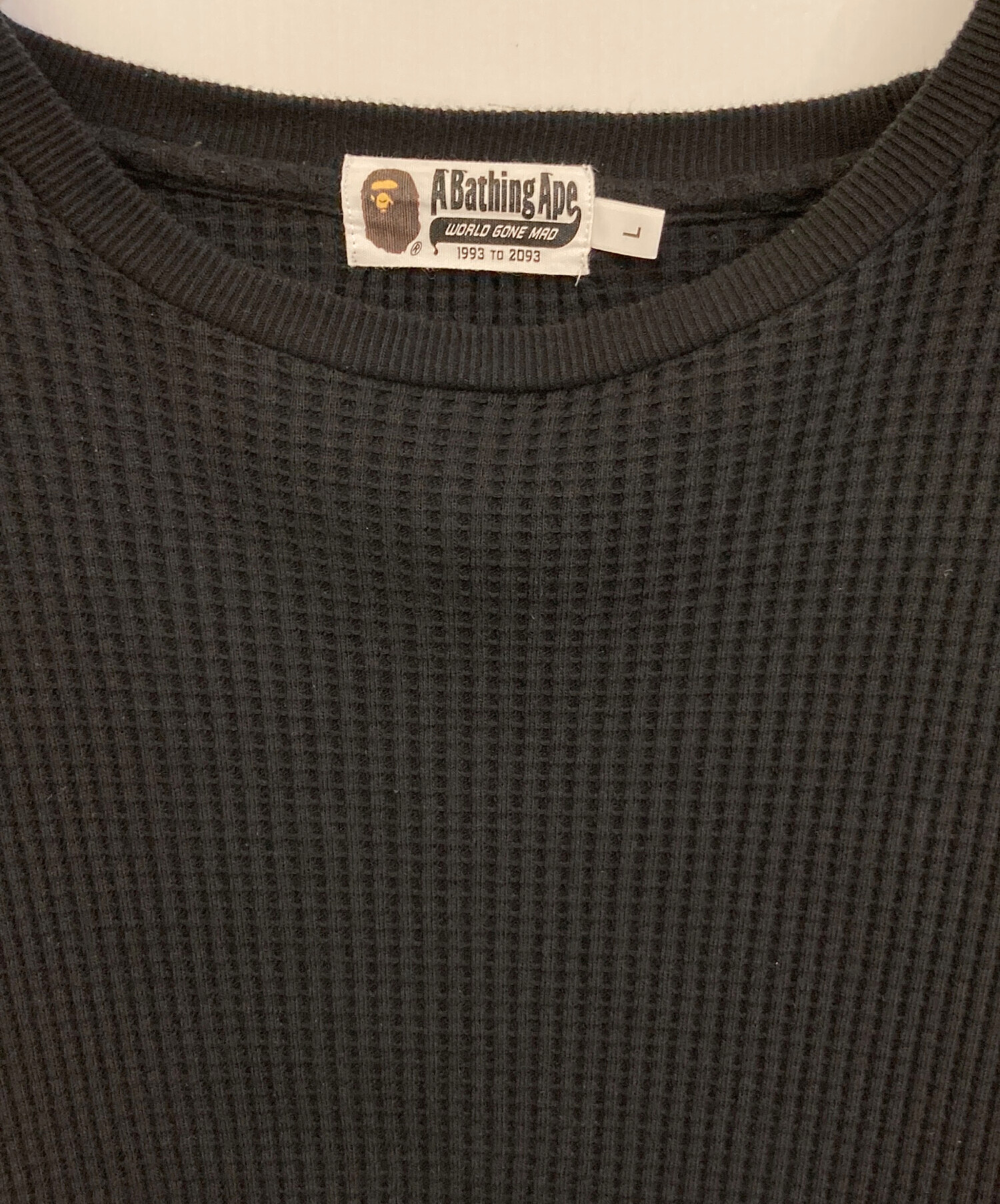 _*p様 APE サーマルカットソー　黒Ｌ 中古・古着通販】A BATHING APE (アベイシングエイプ) サーマル