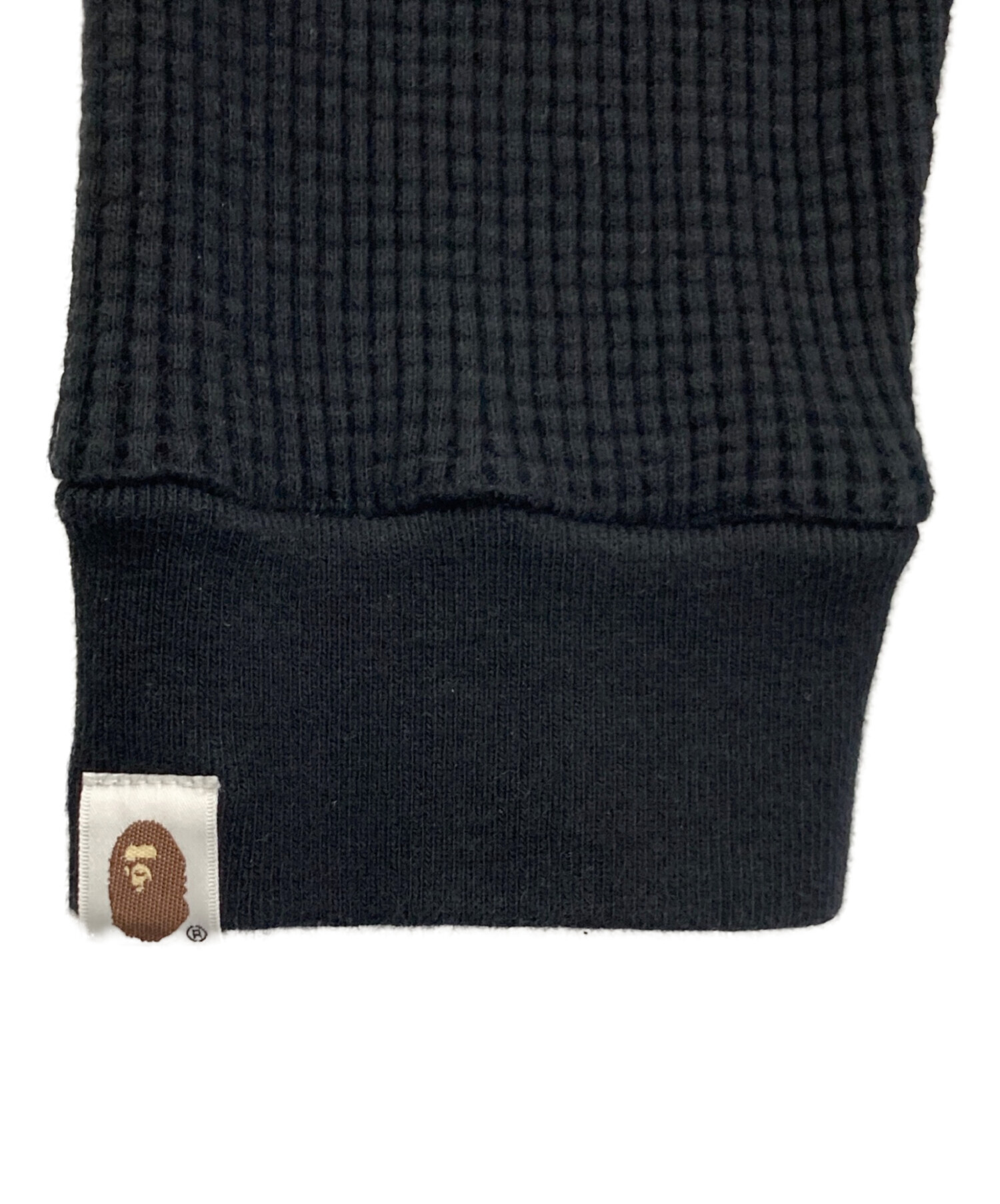 _*p様 APE サーマルカットソー　黒Ｌ 中古・古着通販】A BATHING APE (アベイシングエイプ) サーマル
