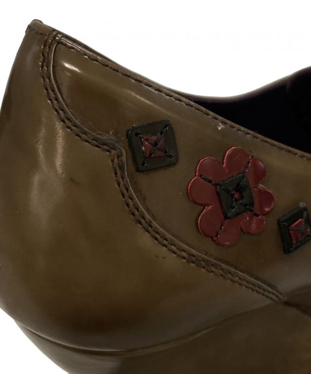 中古・古着通販】PRADA (プラダ) フラワーモチーフブーティー 中古・古着通販】PRADA (プラダ) フラワーモチーフブーティー