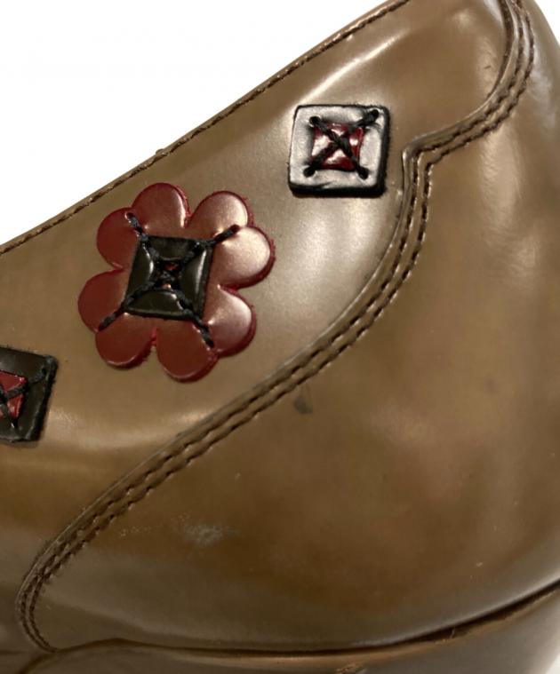 中古・古着通販】PRADA (プラダ) フラワーモチーフブーティー 中古・古着通販】PRADA (プラダ) フラワーモチーフブーティー