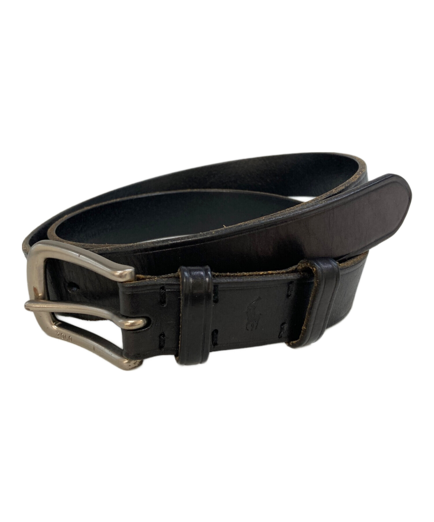 【希少】ローレン ラルフローレン コンチョベルト 黒 バックル レザー スタッズ 中古・古着通販】POLO RALPH LAUREN (ポロ・ラルフローレン) レザー