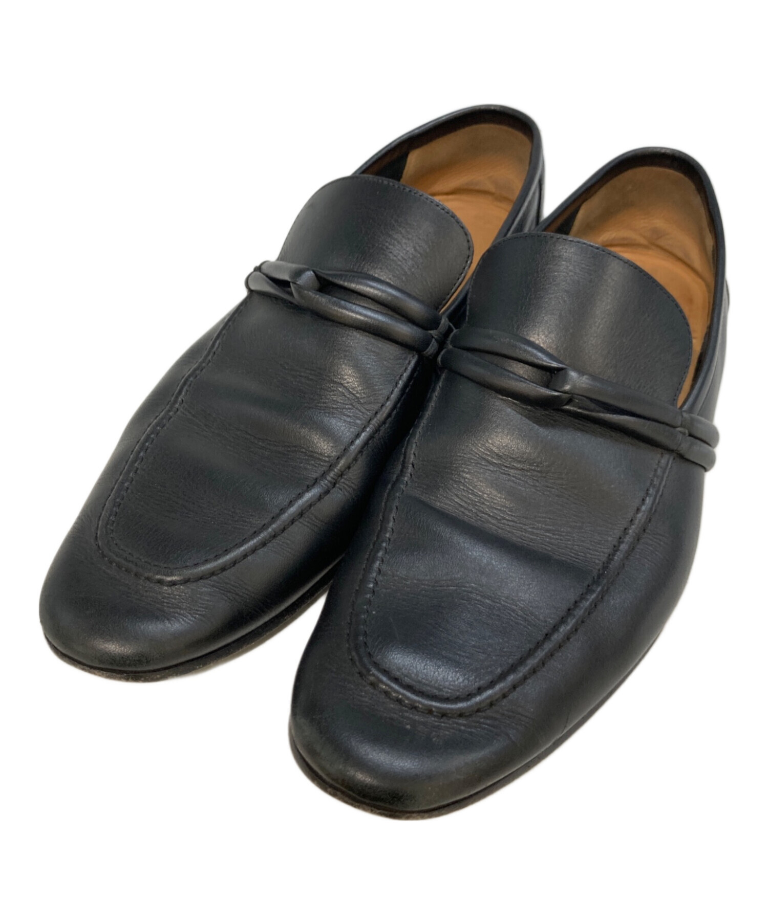 中古・古着通販】GUCCI (グッチ) レザーローファー ブラック サイズ
