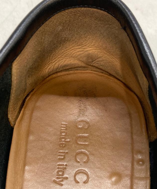 中古・古着通販】GUCCI (グッチ) レザーローファー ブラック サイズ