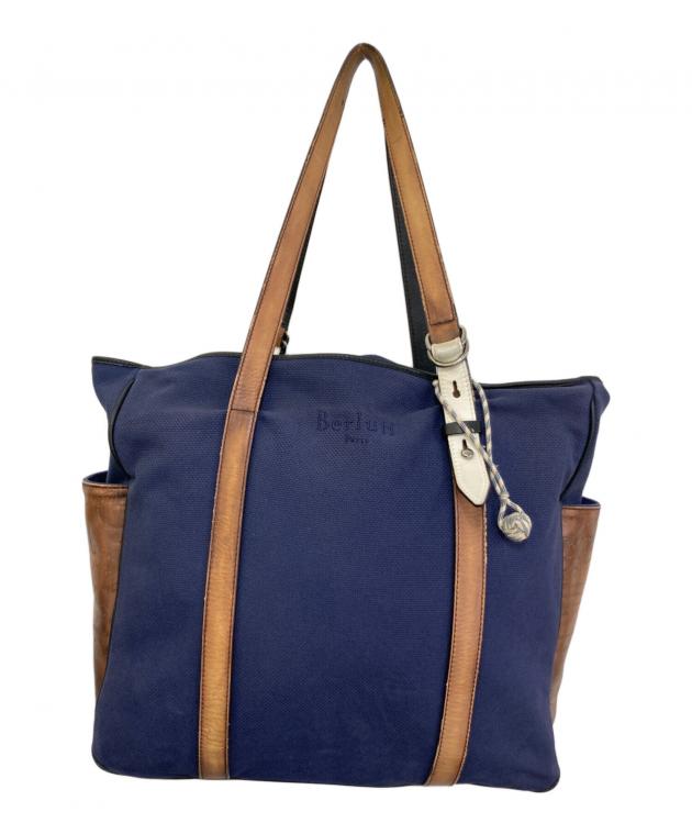 Berluti（ベルルッティ） ベージュとブラックのキャンバスバッグ 中古・古着通販】Berluti (ベルルッティ) チルアウト キャンバストート
