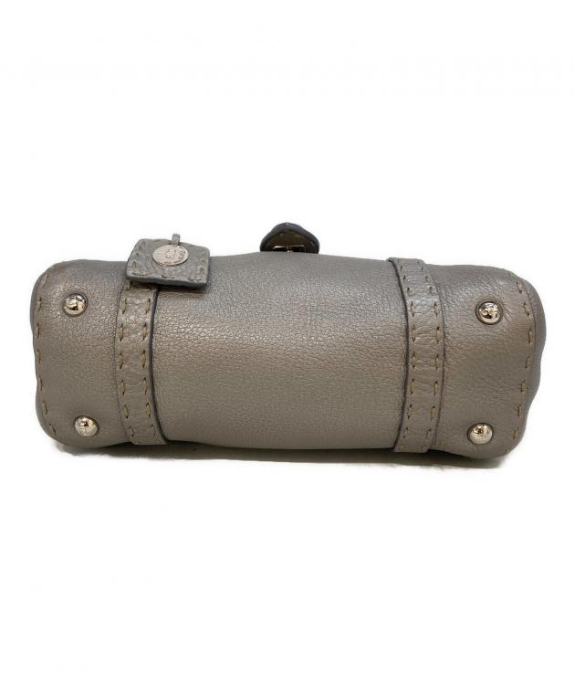 ● フェンディ セレリア ミニ リンダ ハンドバッグ グレージュ 中古・古着通販】FENDI (フェンディ) セレリアハンドバッグミニリンダ
