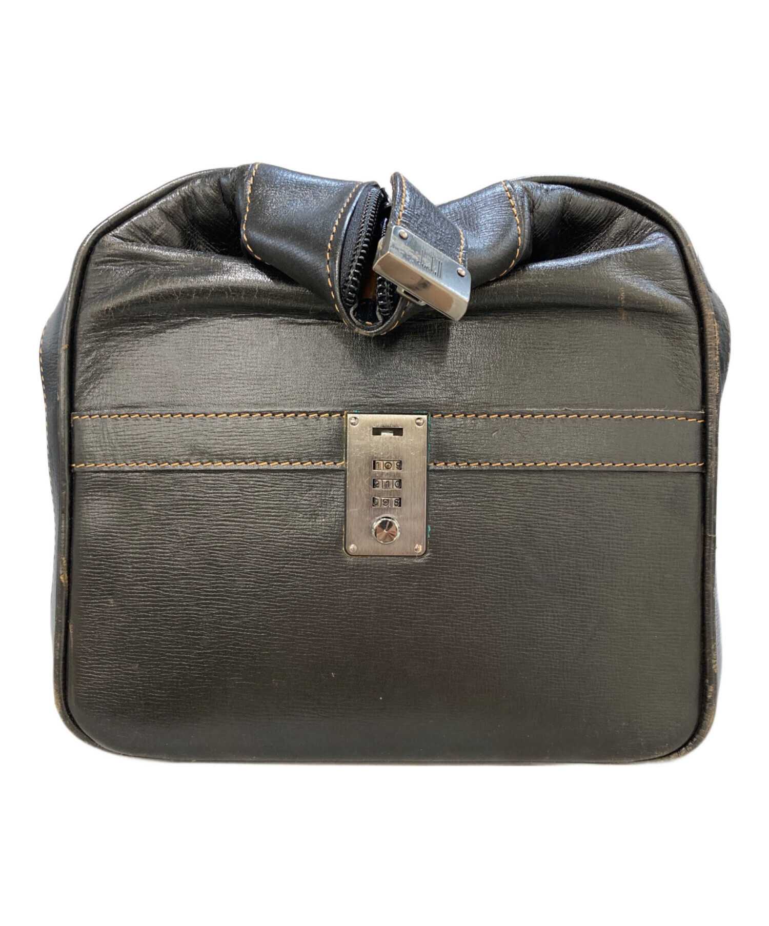 中古・古着通販】dunhill (ダンヒル) レザーボストンバッグ ブラック