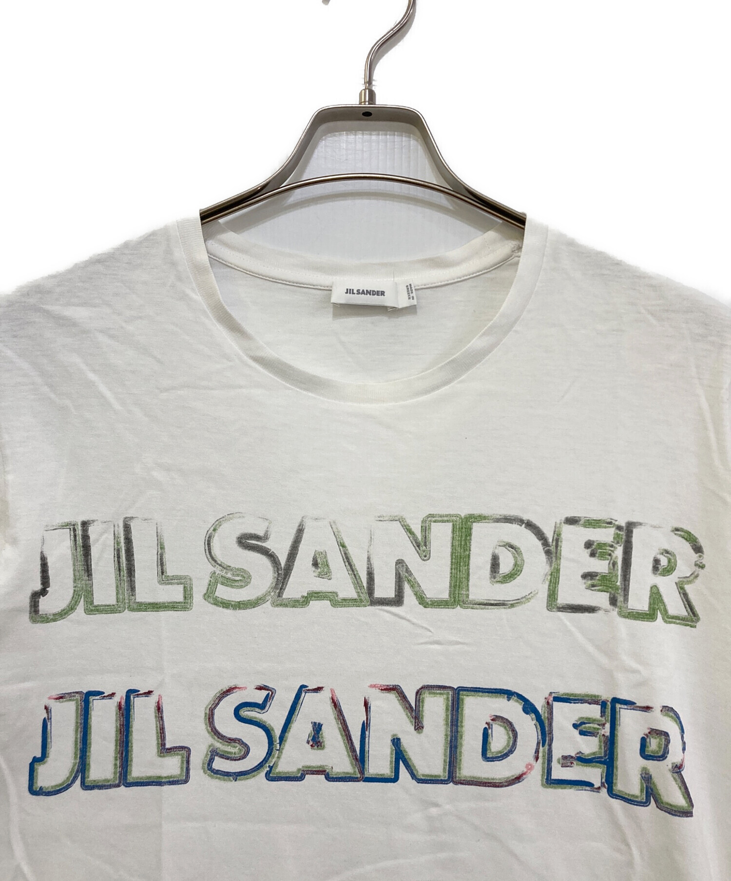 メンズ JIL SANDER ロゴプリント Tシャツ ホワイト サイズXL
