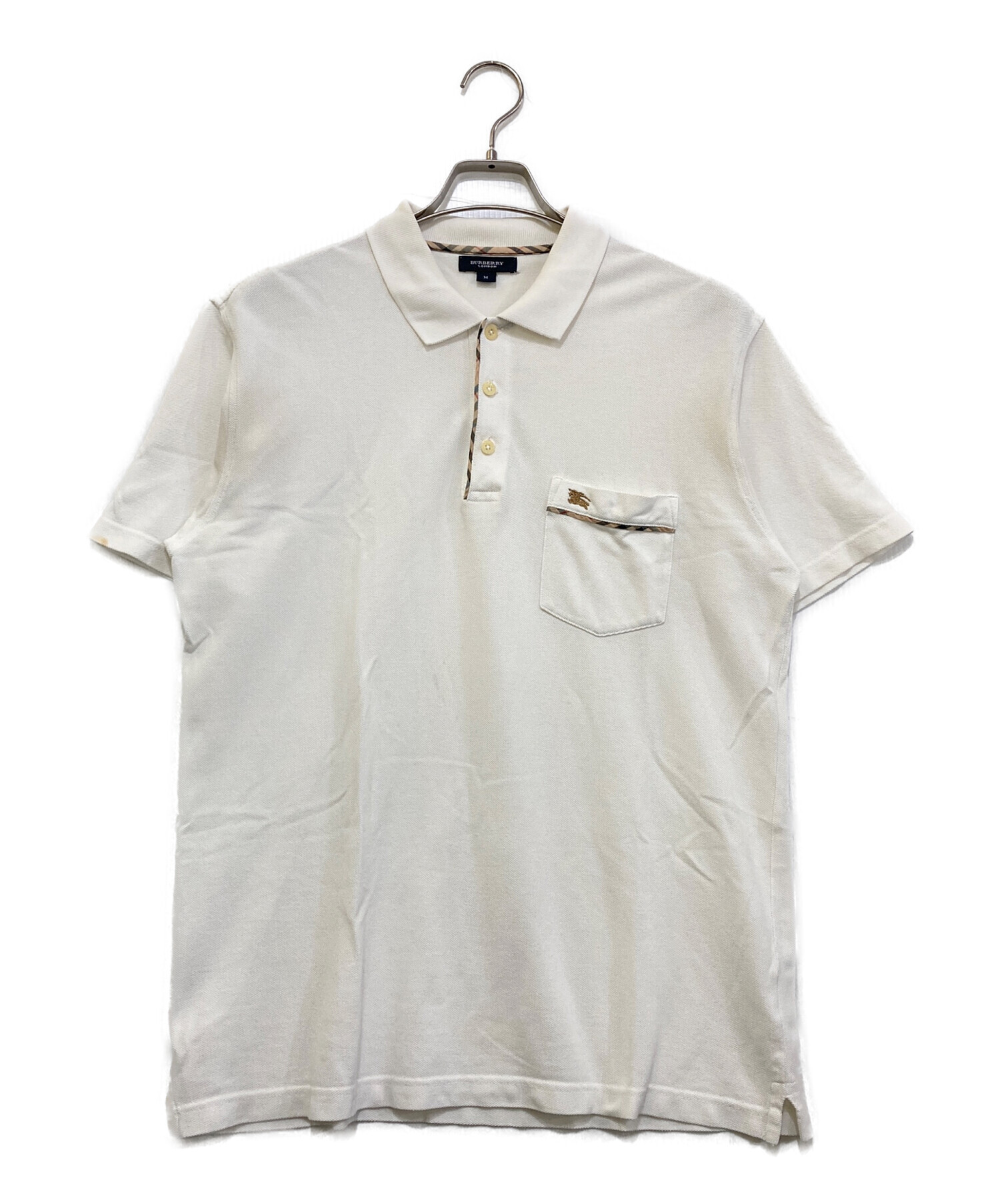 【美品】BURBERRY ホワイト ポロシャツ 中古・古着通販】BURBERRY LONDON (バーバリーロンドン) ポロシャツ