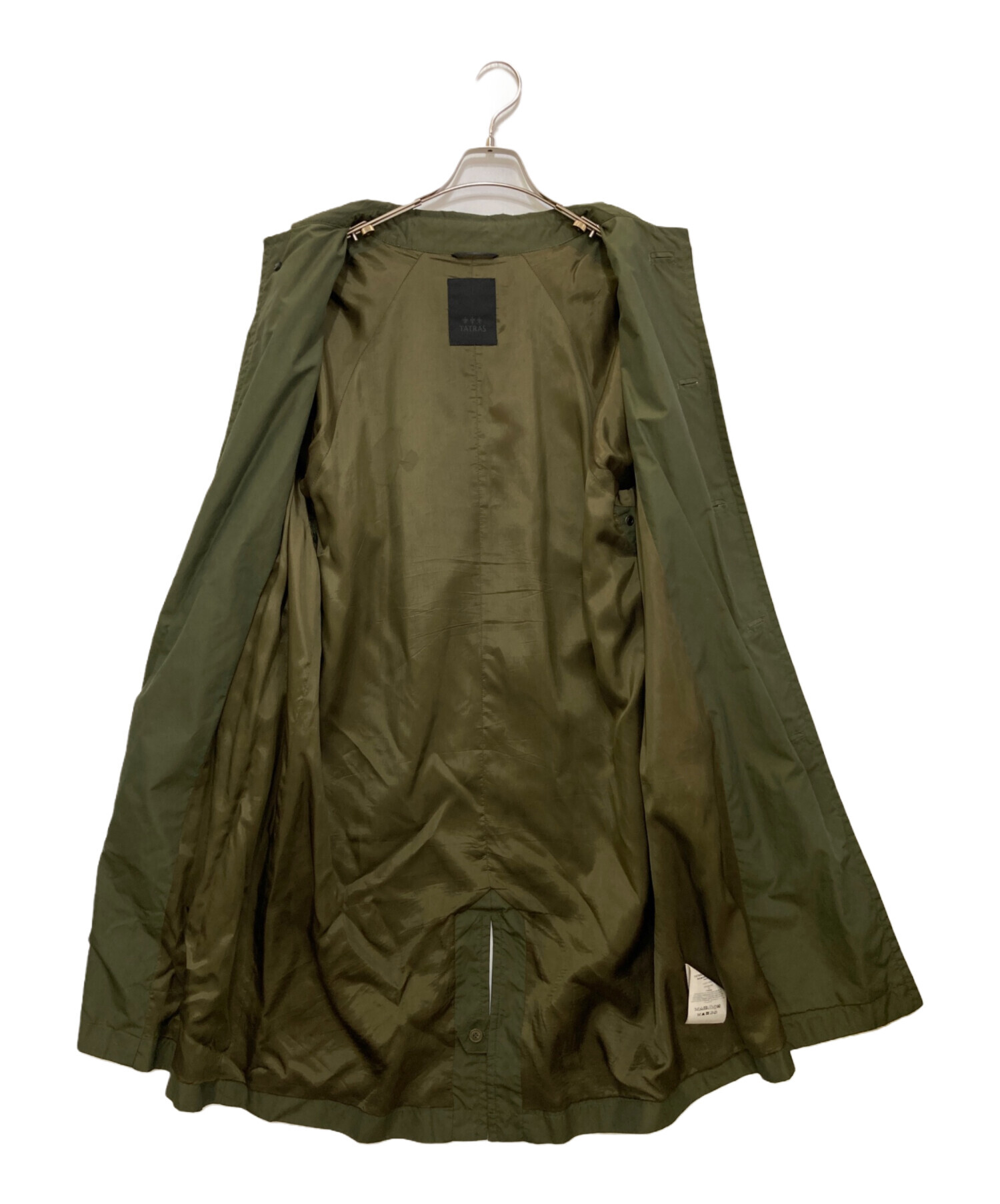 【新品】TATRAS ONATA スタンドカラーコート カーキ 中古・古着通販】TATRAS (タトラス) PETRONIOナイロンステンカラー