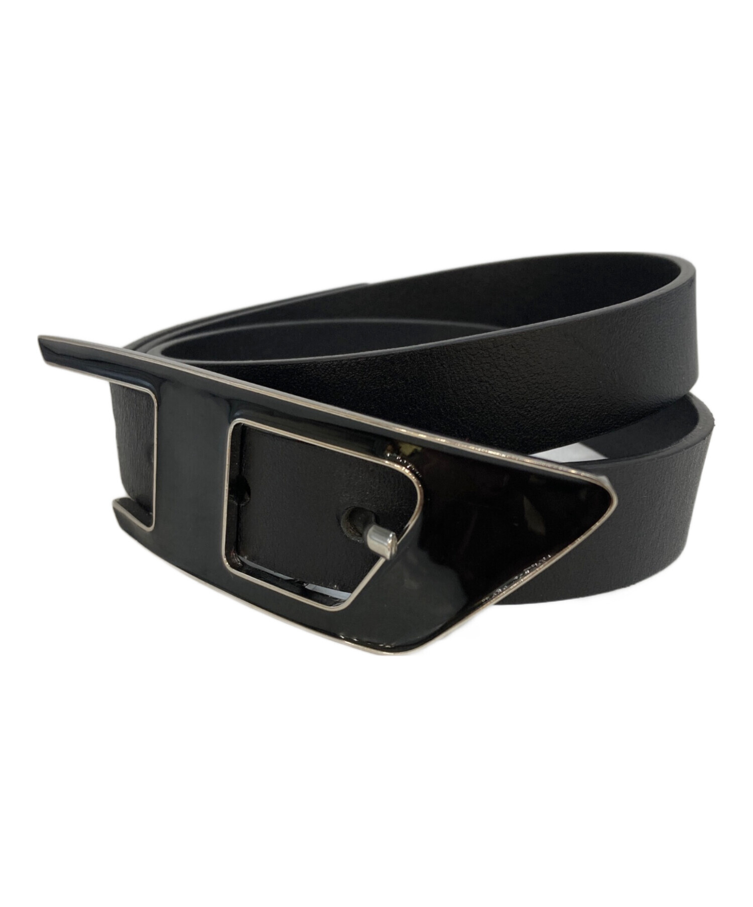 【新品未使用】DIESEL ブラックレザーベルト 中古・古着通販】DIESEL (ディーゼル) B-DLOGOレザーベルト ブラック