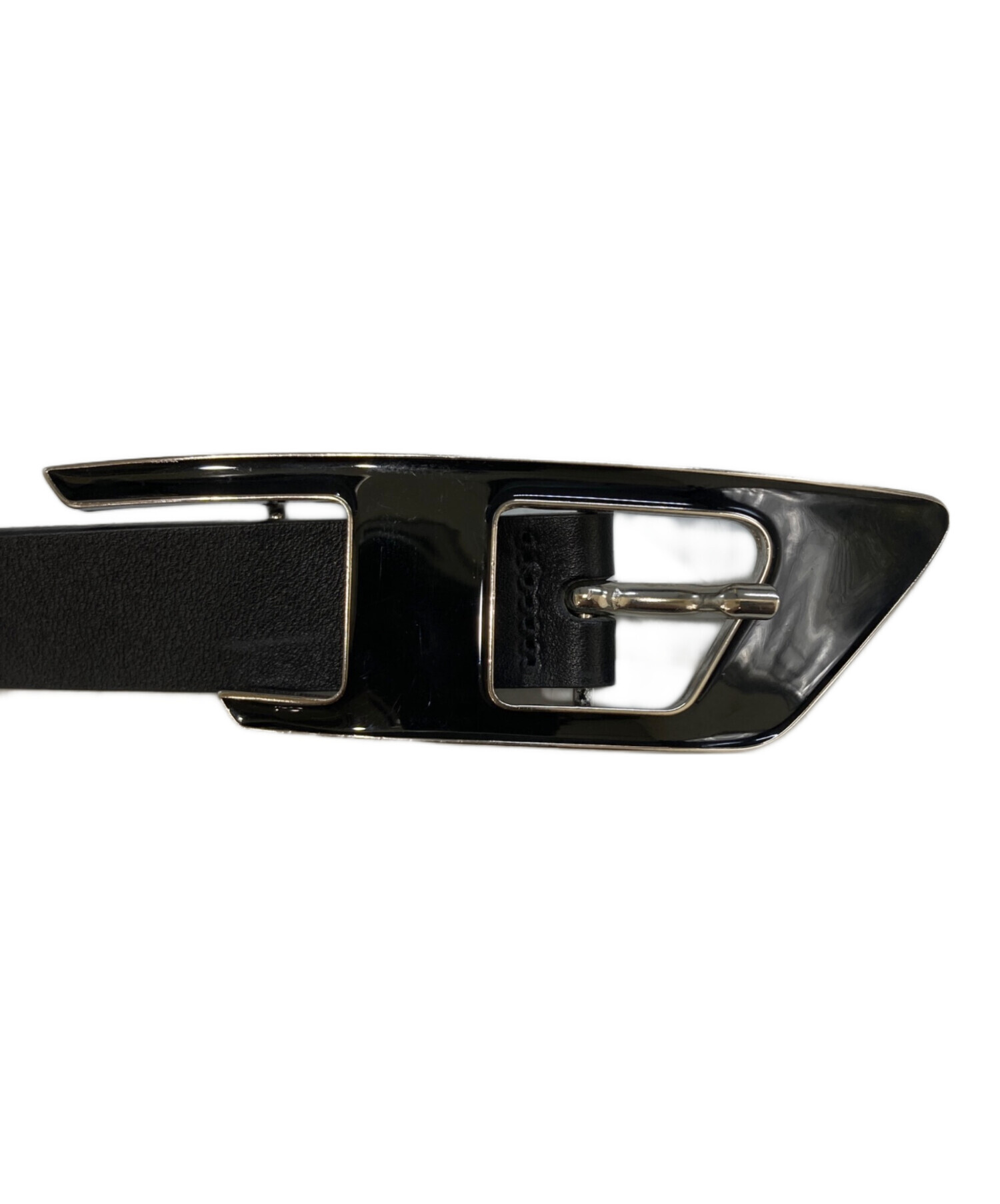 【新品未使用】DIESEL ブラックレザーベルト 中古・古着通販】DIESEL (ディーゼル) B-DLOGOレザーベルト ブラック