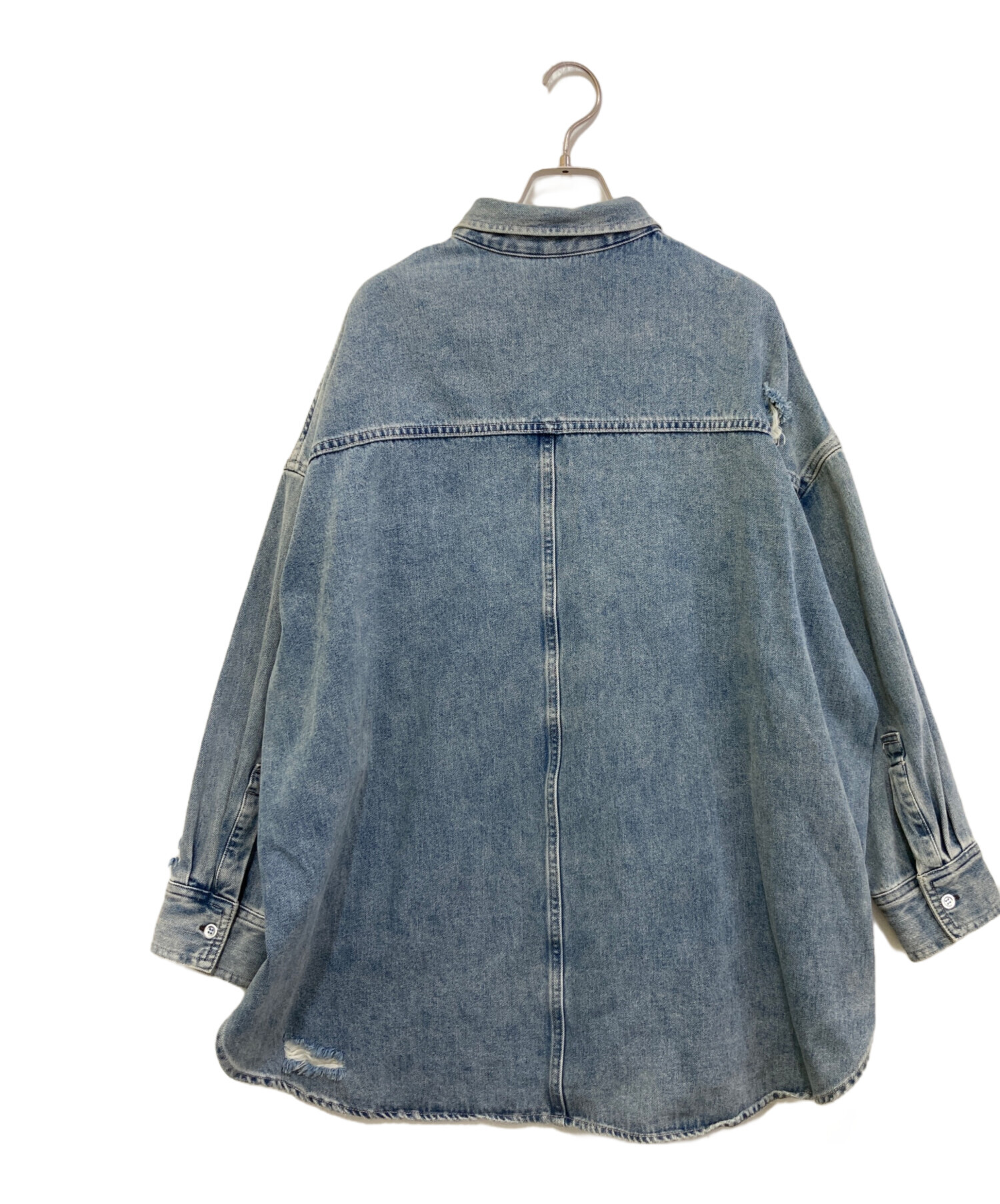 中古・古着通販】Loungedress (ラウンジドレス) ダメージデニムシャツ