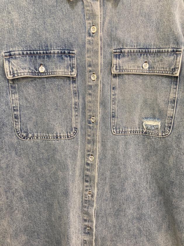 中古・古着通販】Loungedress (ラウンジドレス) ダメージデニムシャツ