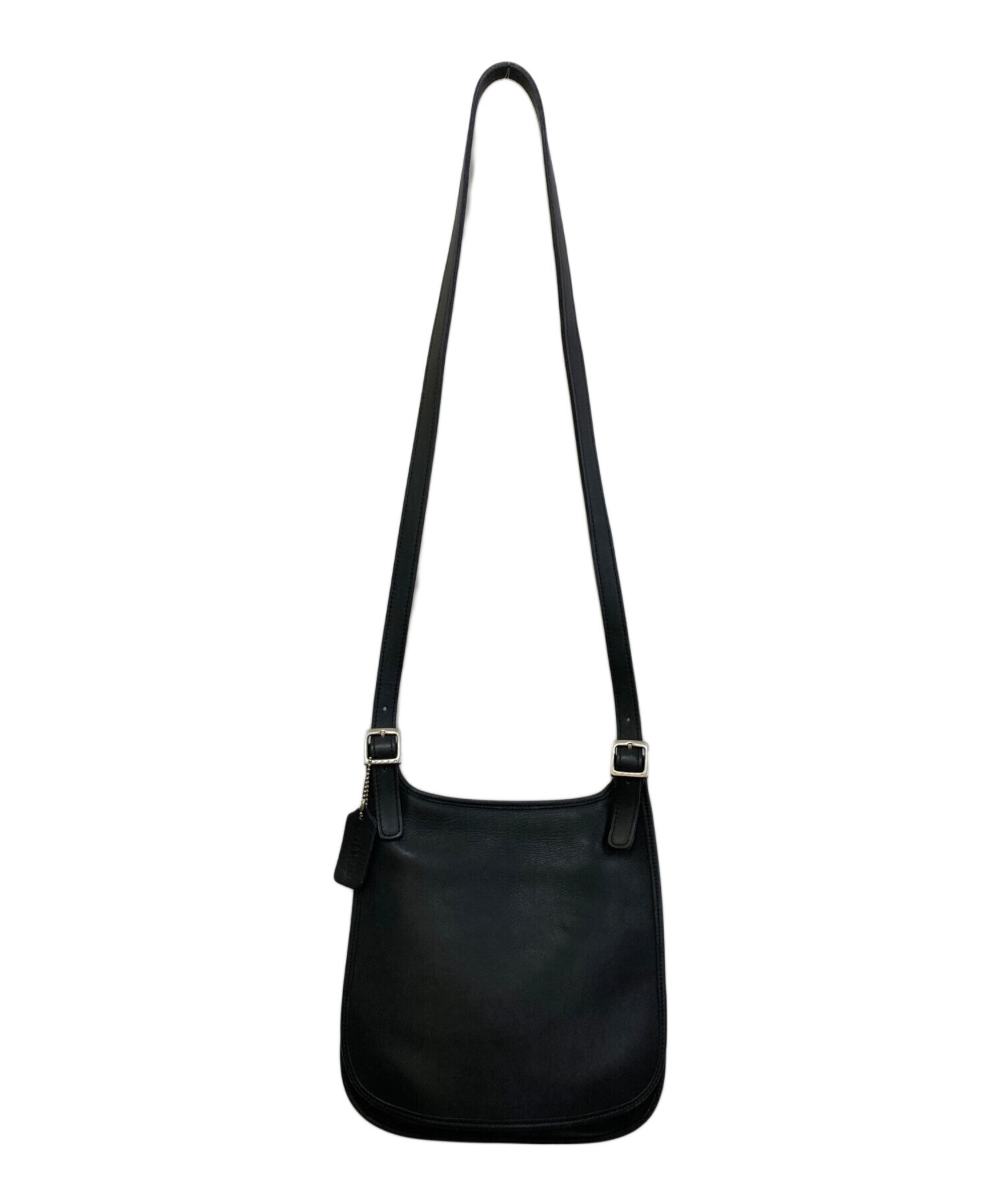 中古・古着通販】COACH (コーチ) レザーショルダーバッグ ブラック
